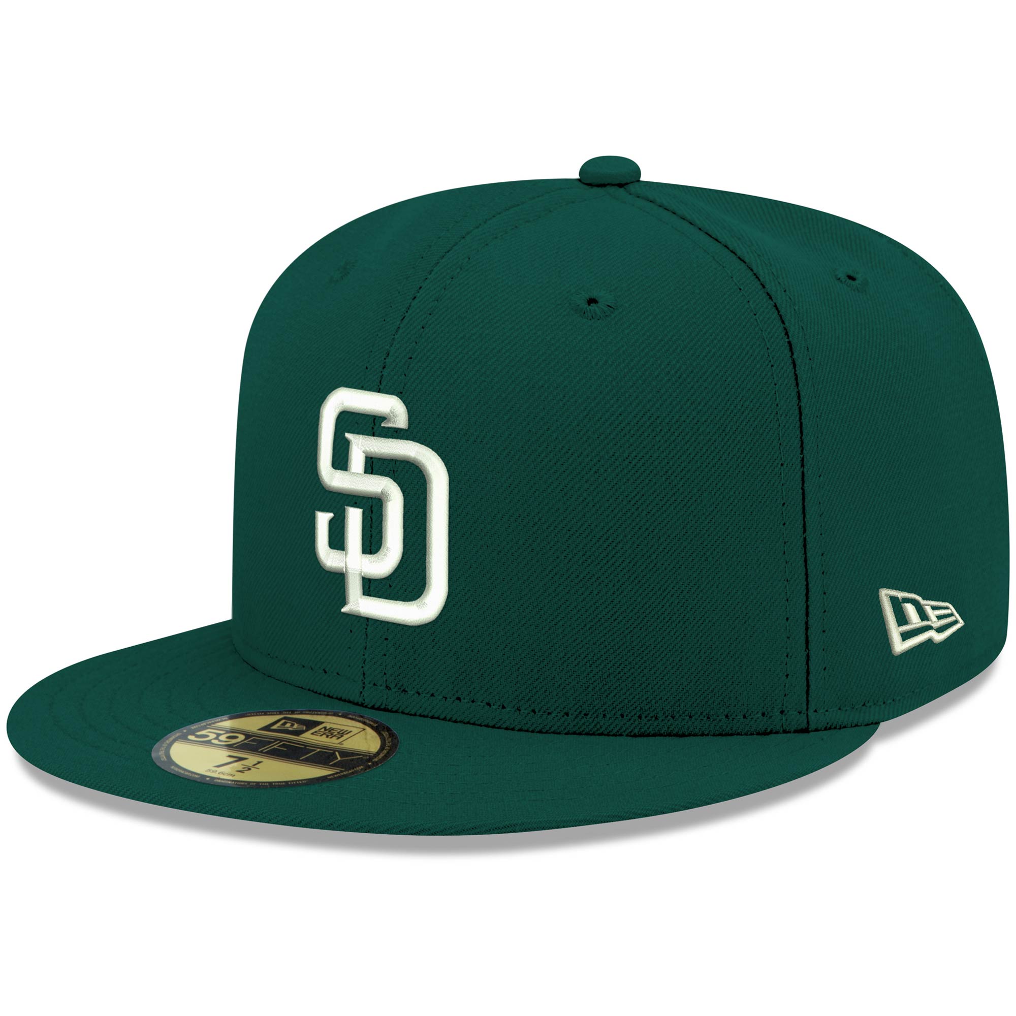 San Diego Padres New Era White Logo 59FIFTY Fitted Hat - Green
