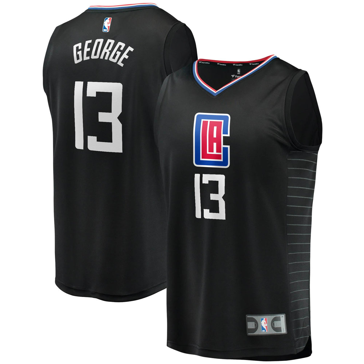 Youth Fanatics Branded Paul George Black LA Clippers 2020/21 Fast Break Player Jersey - Statement Edition