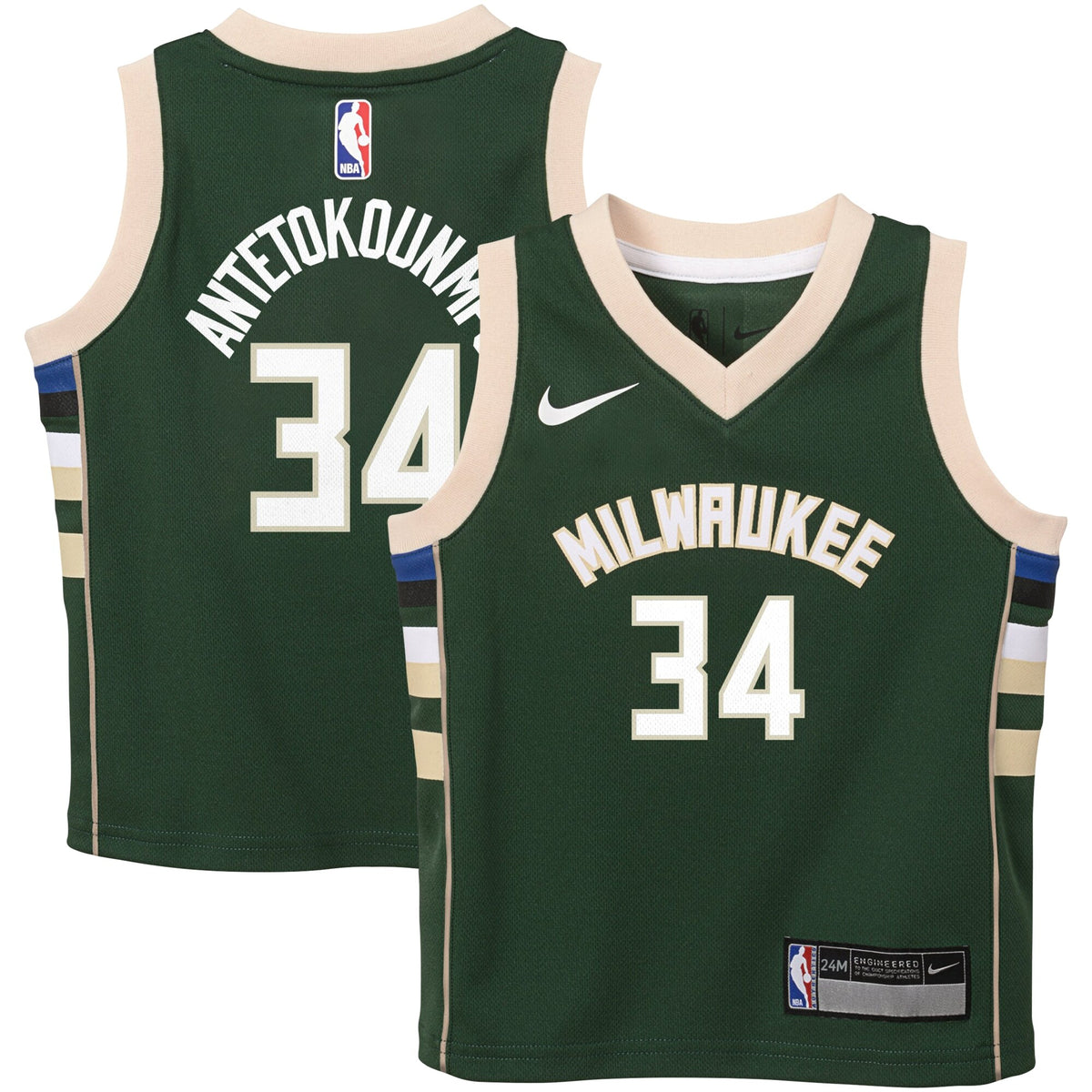 Giannis Antetokounmpo Milwaukee Bucks Nike Infant Swingman Player Jersey - Icon Edition - Hunter Green