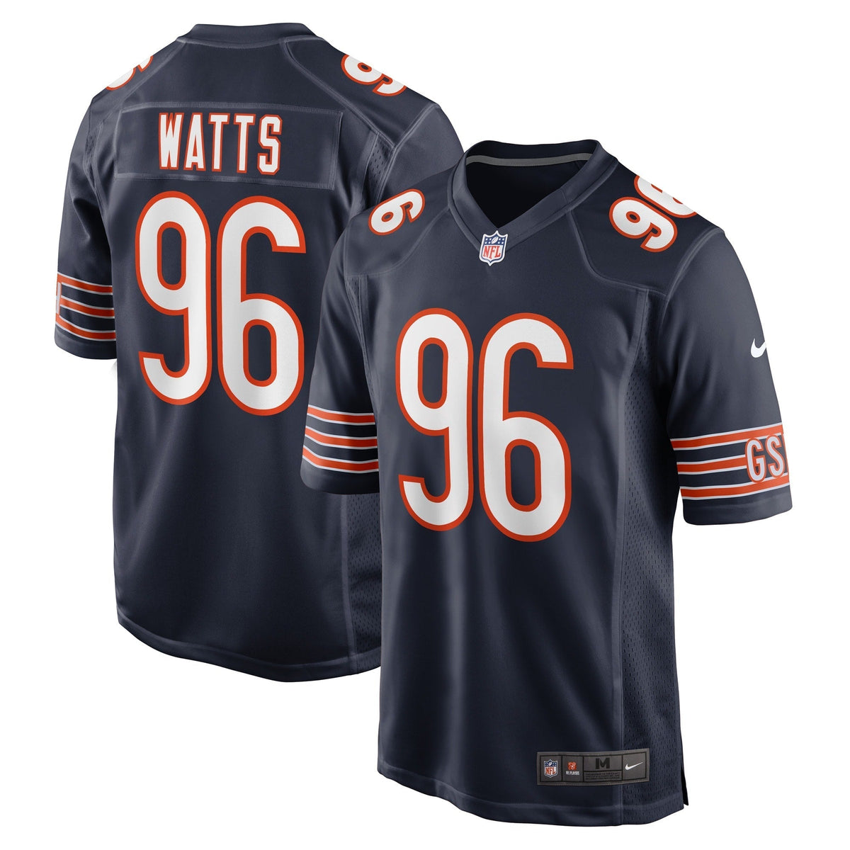Men s Nike Armon Watts Navy Chicago Bears Game Player Jersey