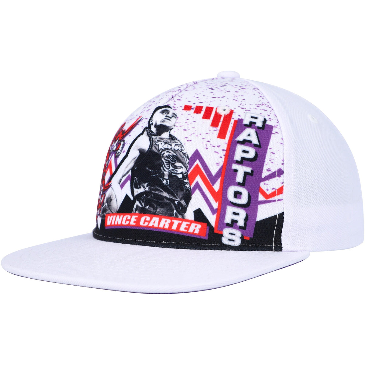 Vince Carter Toronto Raptors Mitchell & Ness Hardwood Classics 90's Playa Deadstock Snapback Hat - White