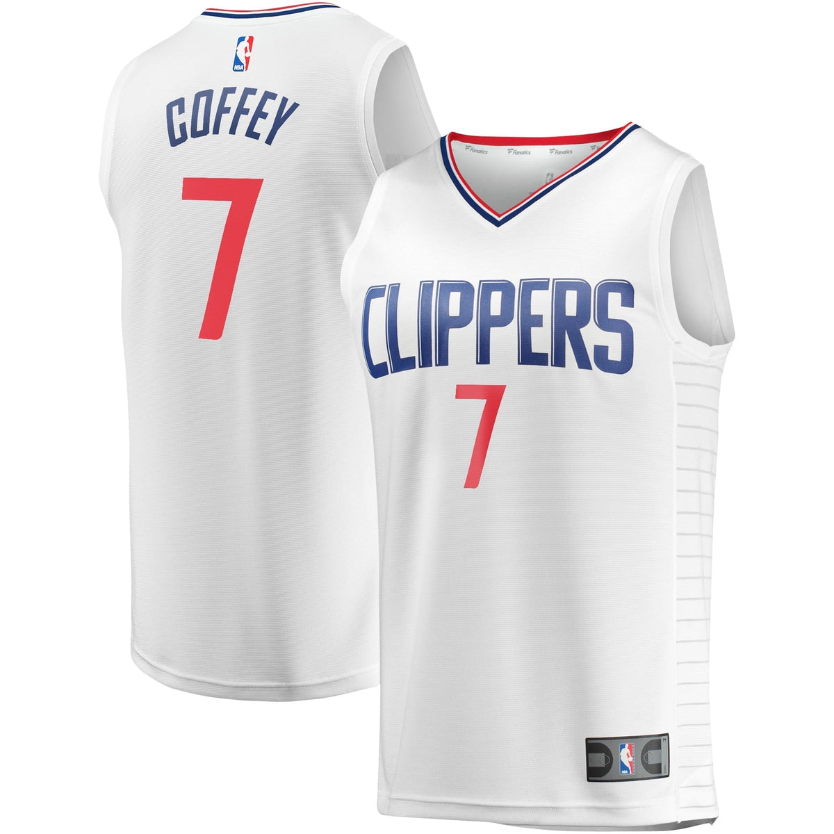 Men's Fanatics Branded Amir Coffey White LA Clippers Fast Break Player Jersey - Association Edition