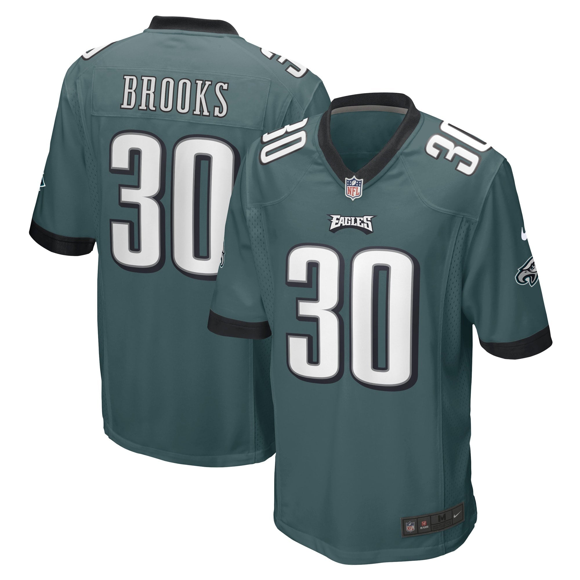Men s Nike Kennedy Brooks Midnight Green Philadelphia Eagles Game Player Jersey