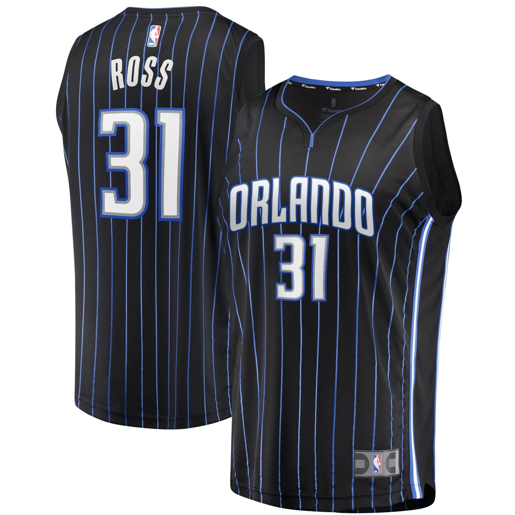 Men's Fanatics Branded Terrence Ross Black Orlando Magic 2021/22 Fast Break Replica Jersey - Icon Edition
