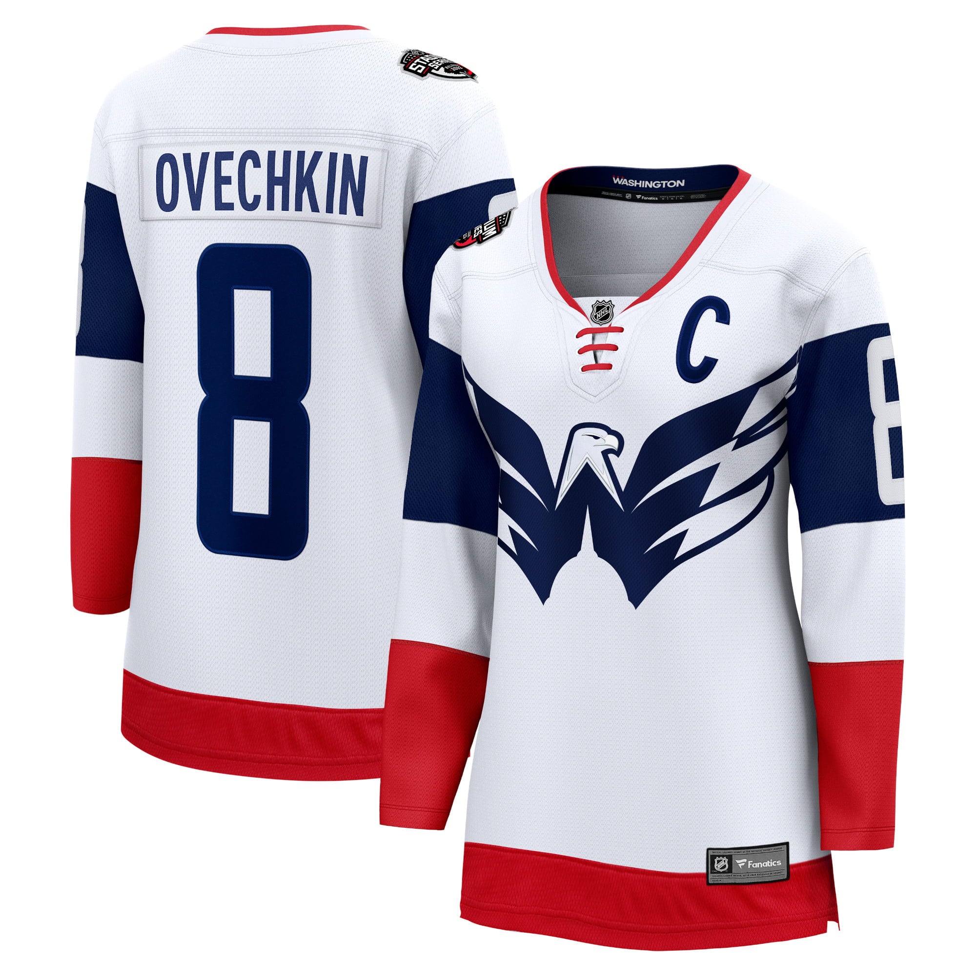 Women's Fanatics Branded Alexander Ovechkin White Washington Capitals 2023 NHL Stadium Series Breakaway Player Jersey