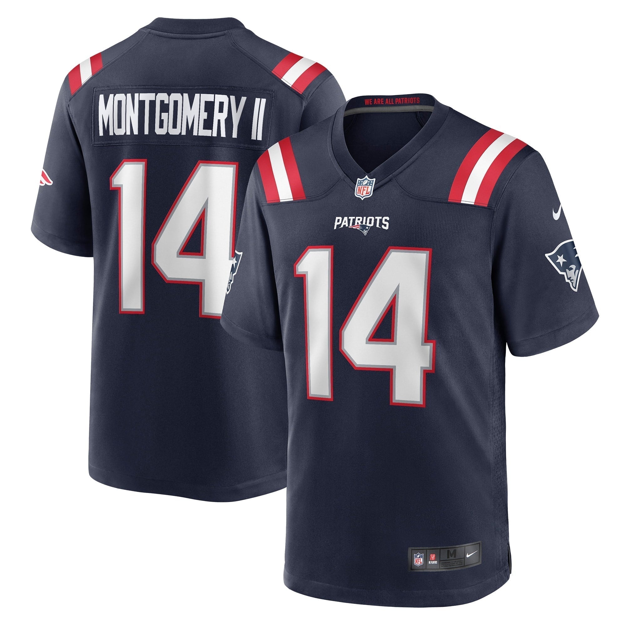 Men s Nike Ty Montgomery Navy New England Patriots Game Jersey