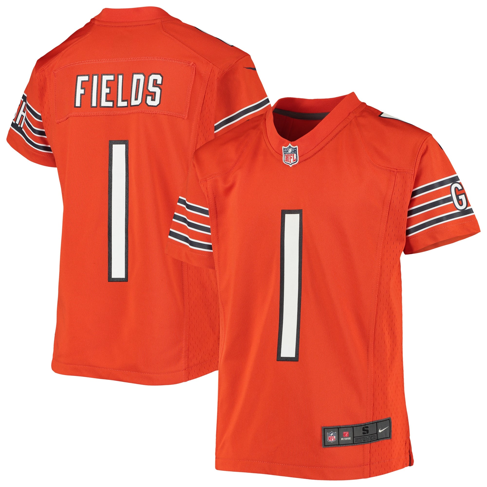 Justin Fields Chicago Bears Nike Youth Game Jersey   Orange