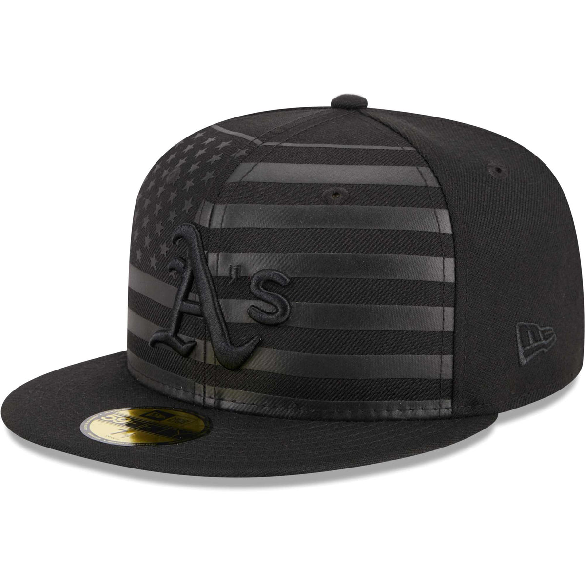 Oakland Athletics New Era Tonal Flag 59FIFTY Fitted Hat - Black