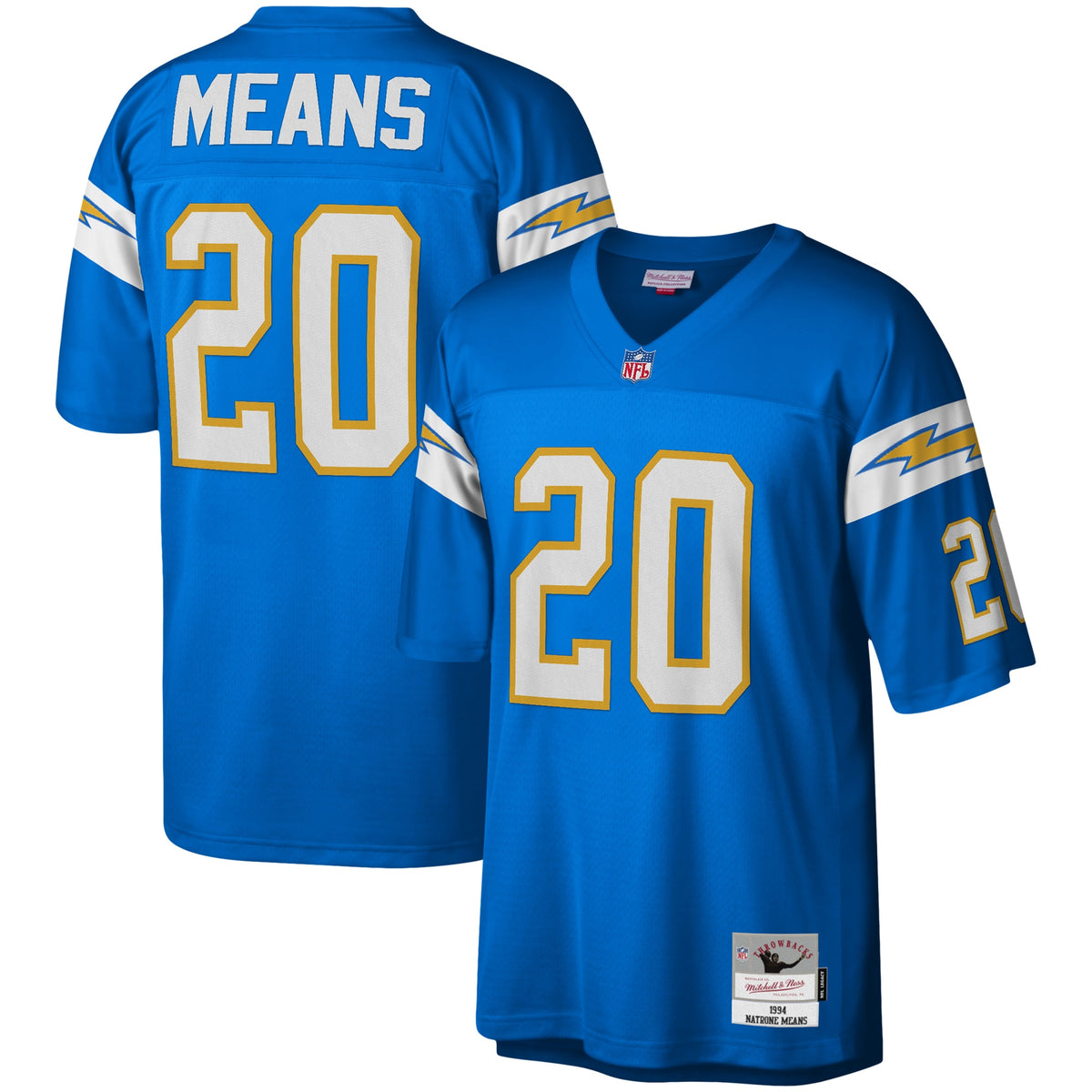 Natrone Means Los Angeles Chargers Mitchell   Ness Legacy Replica Jersey   Powder Blue