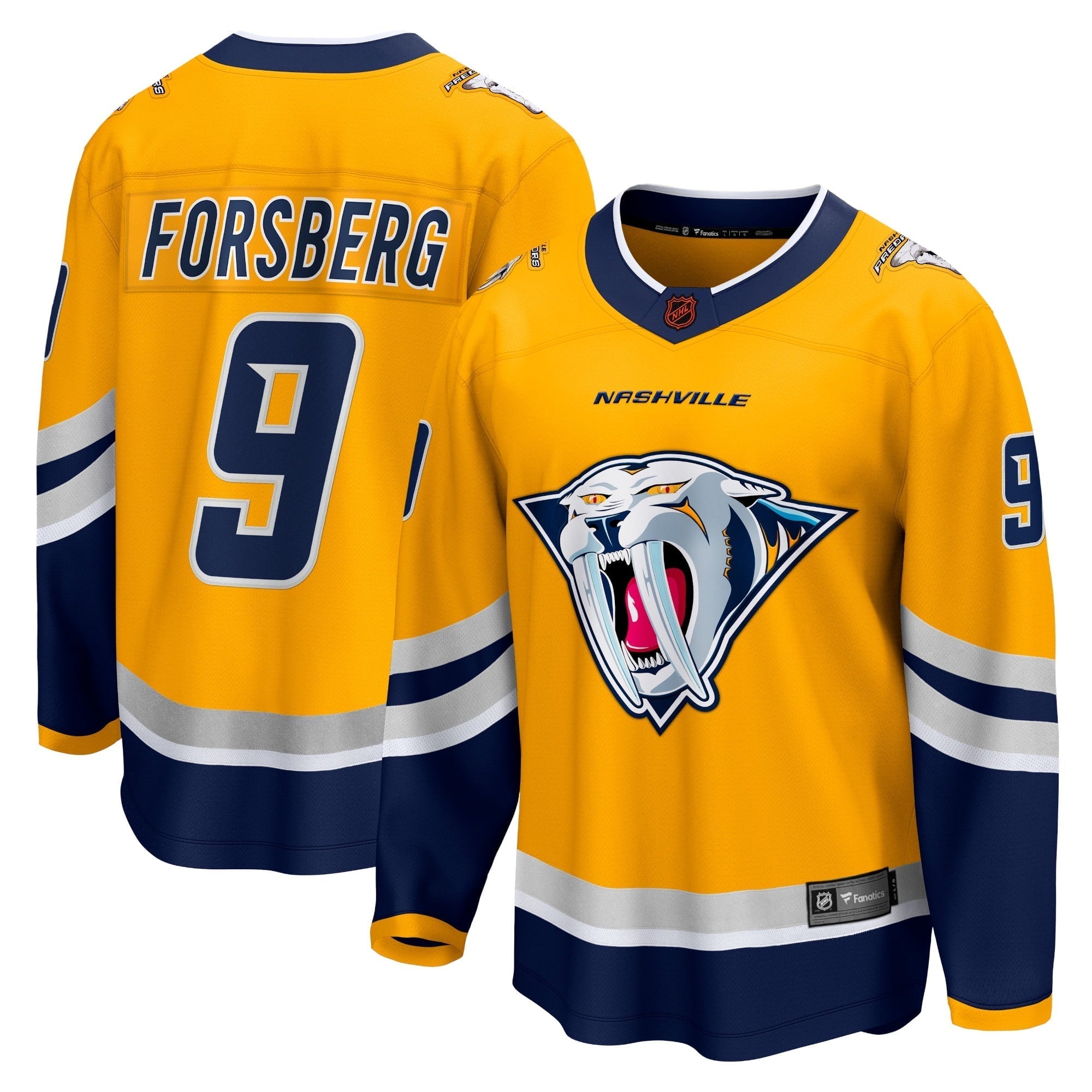 Men's Fanatics Branded Filip Forsberg Yellow Nashville Predators Special Edition 2.0 Breakaway Player Jersey