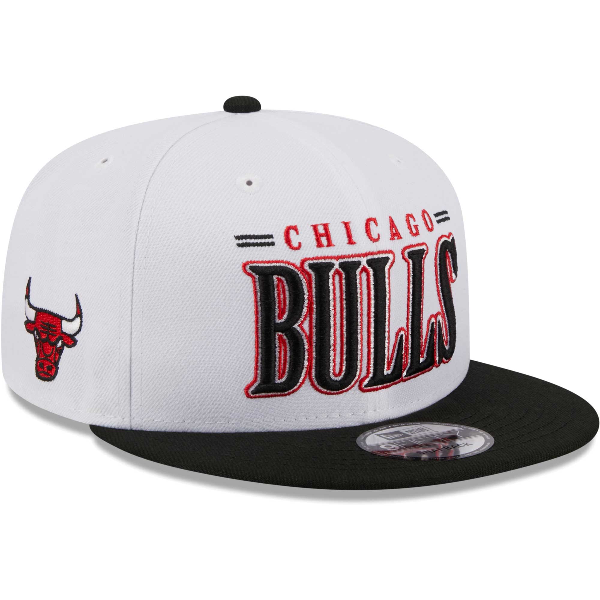 Chicago Bulls New Era Team Stack 9FIFTY Snapback Hat - White