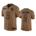 Men s Detroit Lions Jameson Williams 2023 Brown Salute To Service Limited Stitched Jersey