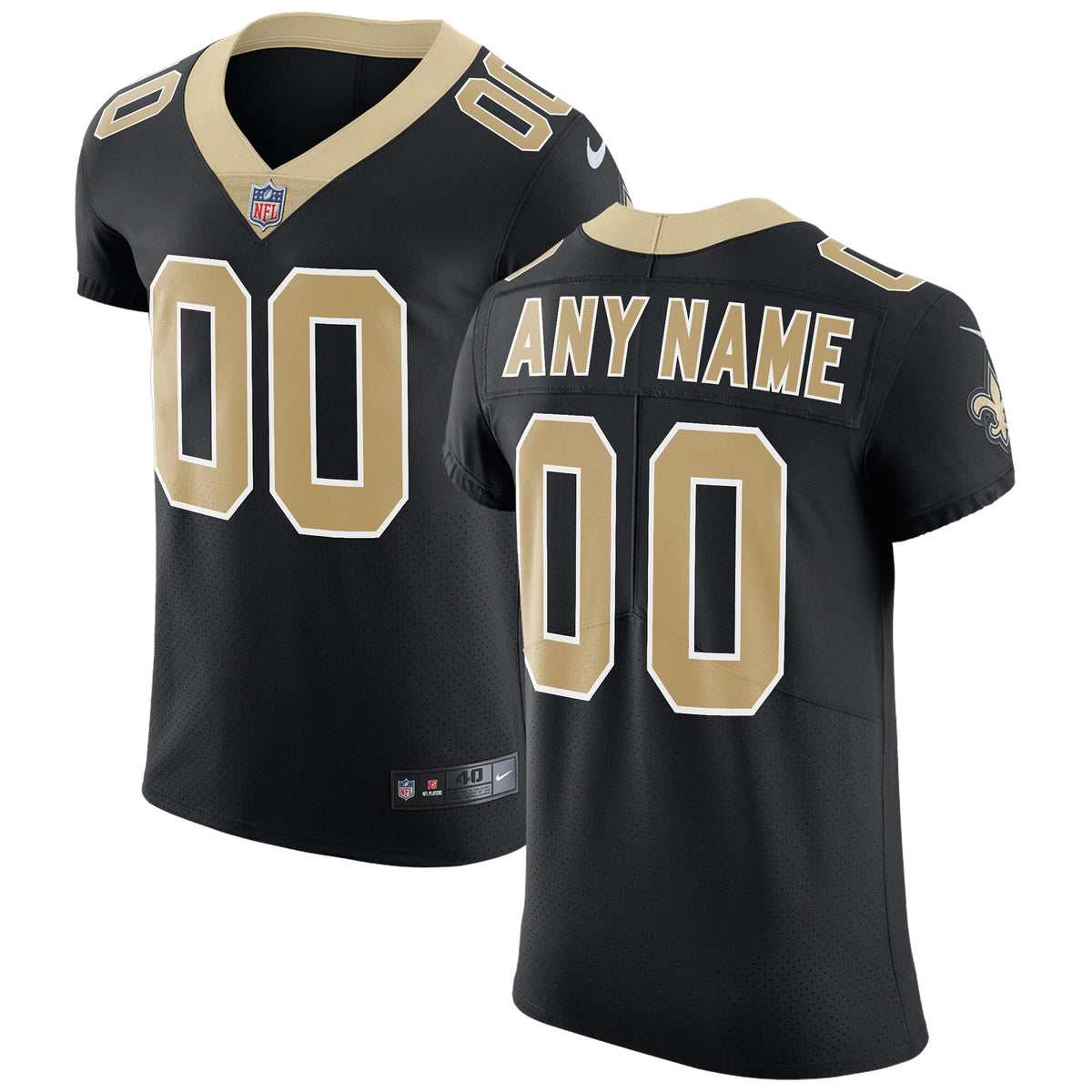 New Orleans Saints Nike Vapor Untouchable Custom Elite Jersey   Black