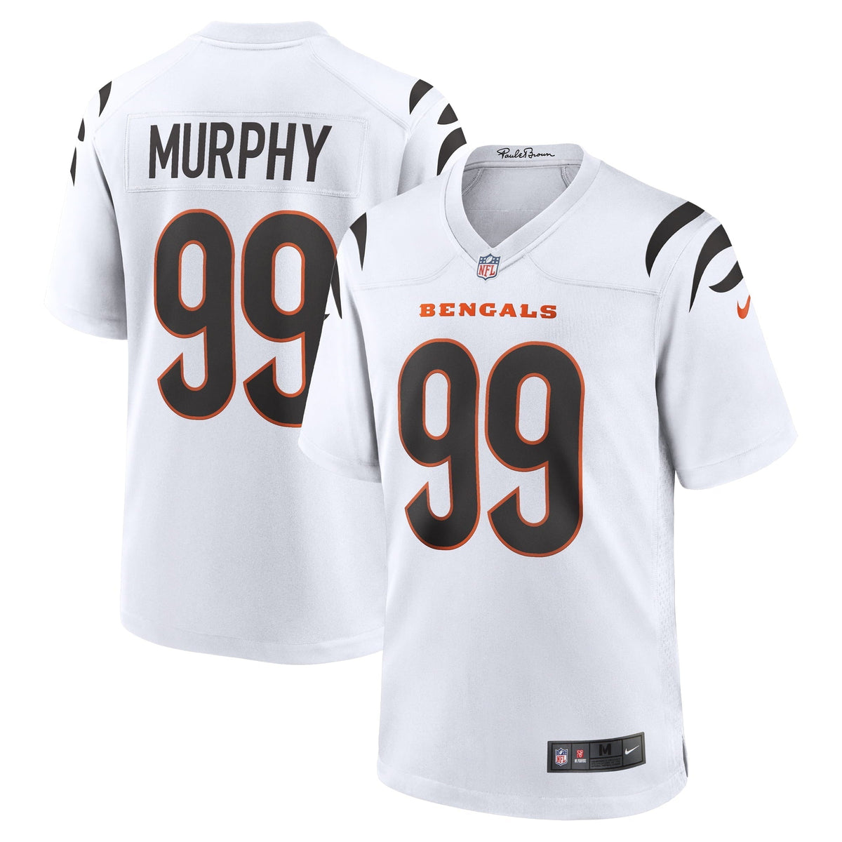 Men s Nike Myles Murphy White Cincinnati Bengals Team Game Jersey