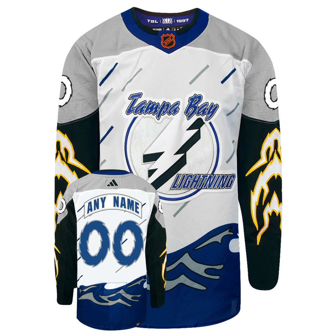 Customizable Tampa Bay Lightning Adidas 2022 Primegreen Reverse Retro Authentic NHL Hockey Jersey