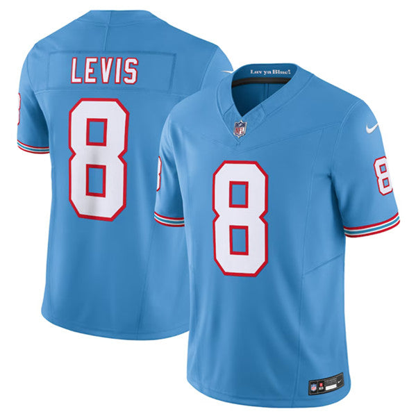 Men s Tennessee Titans Will Levis Light Blue 2023 Vapor Limited Throwback Stitched Jerseys