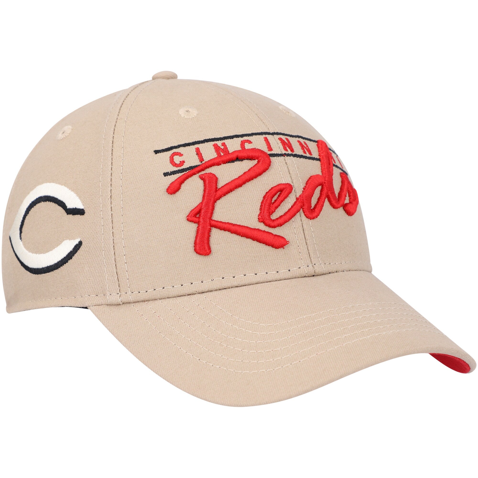 Cincinnati Reds '47 Atwood MVP Adjustable Hat - Khaki