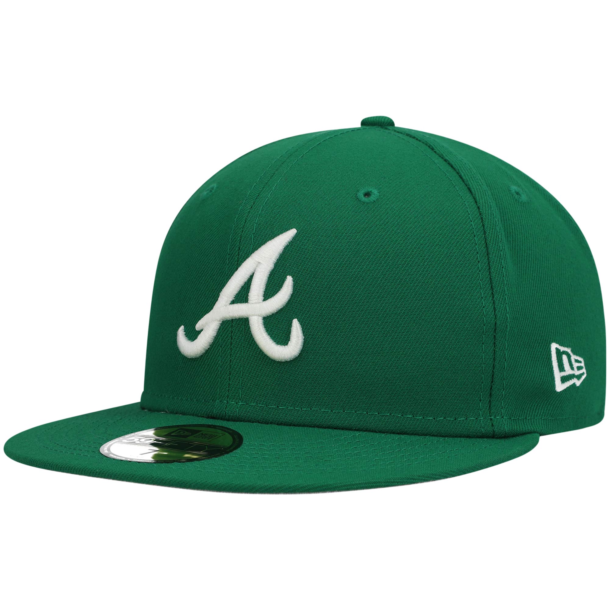 Atlanta Braves New Era White Logo 59FIFTY Fitted Hat - Kelly Green