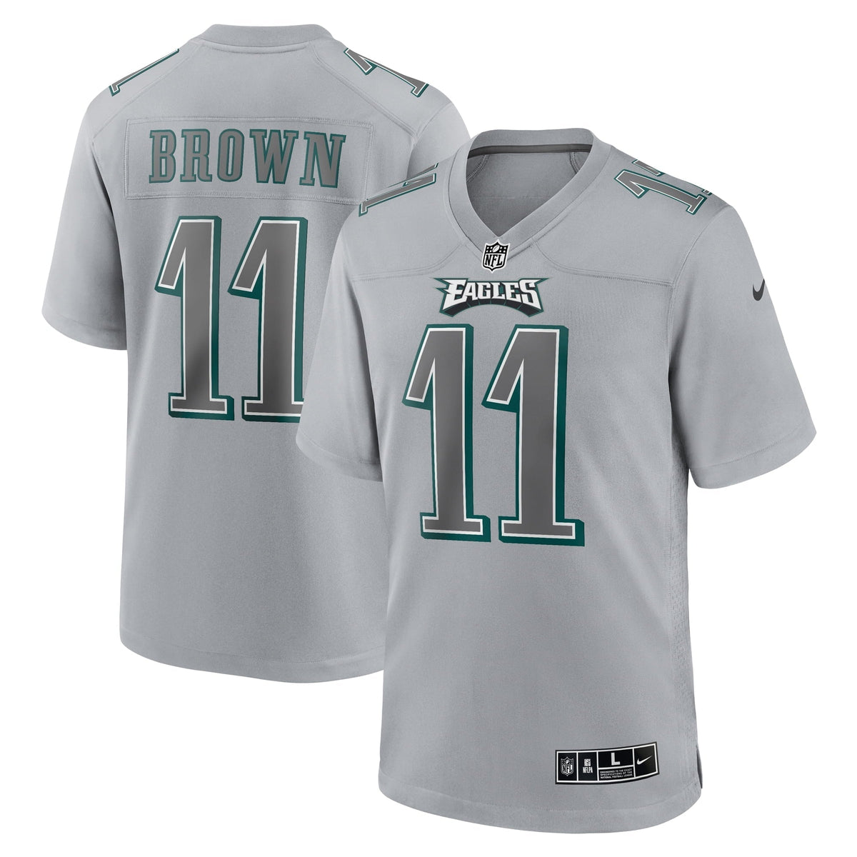 Men s Nike A.J. Brown Gray Philadelphia Eagles Atmosphere Fashion Game Jersey