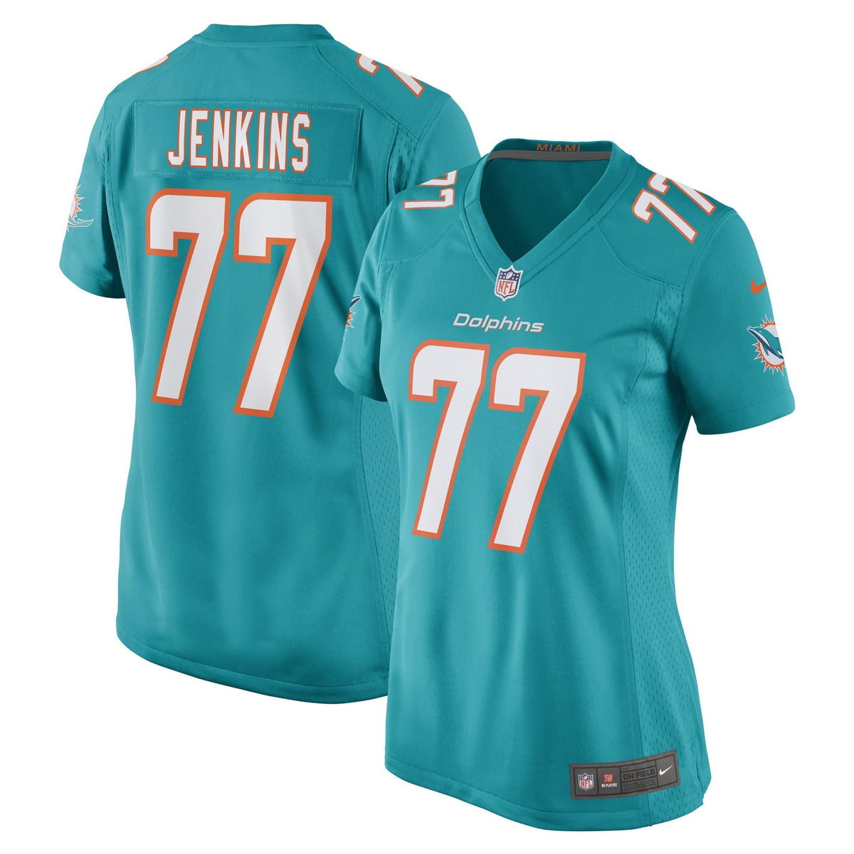 Women s Nike John Jenkins Aqua Miami Dolphins Game Player Jersey