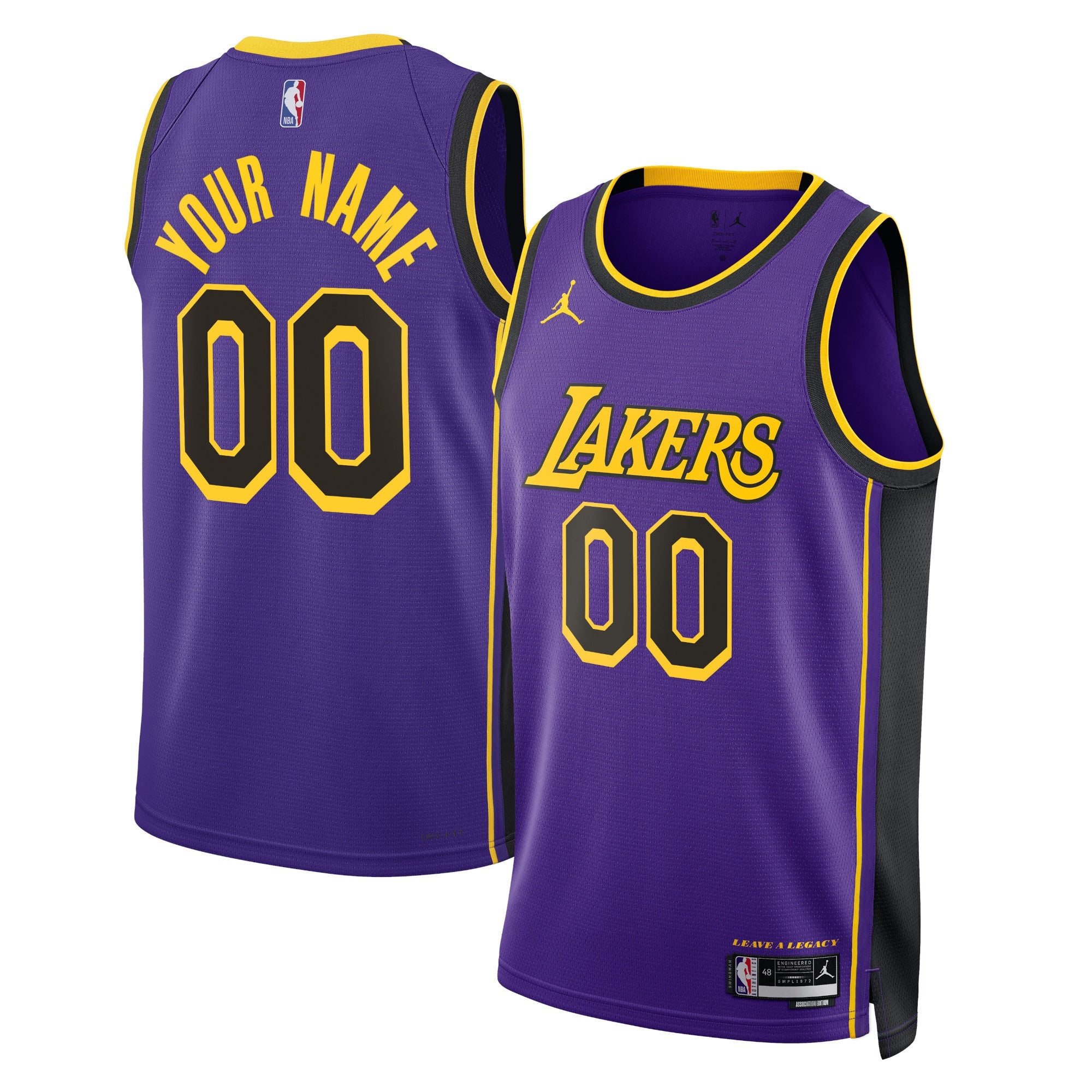 Los Angeles Lakers Jordans Brand Unisex 2022/23 Swingman Custom Jersey - Statement Edition - Purple