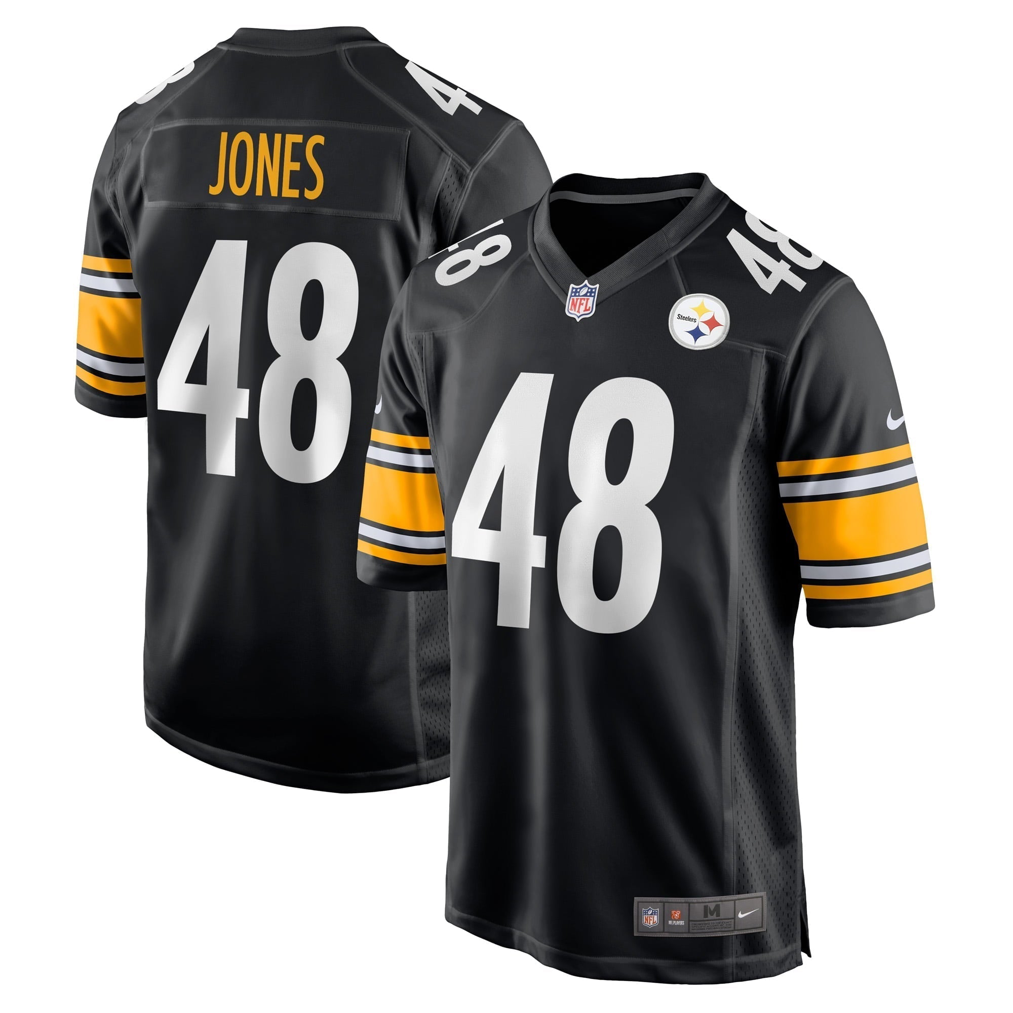 Men s Nike Jamir Jones Black Pittsburgh Steelers Team Game Player Jersey