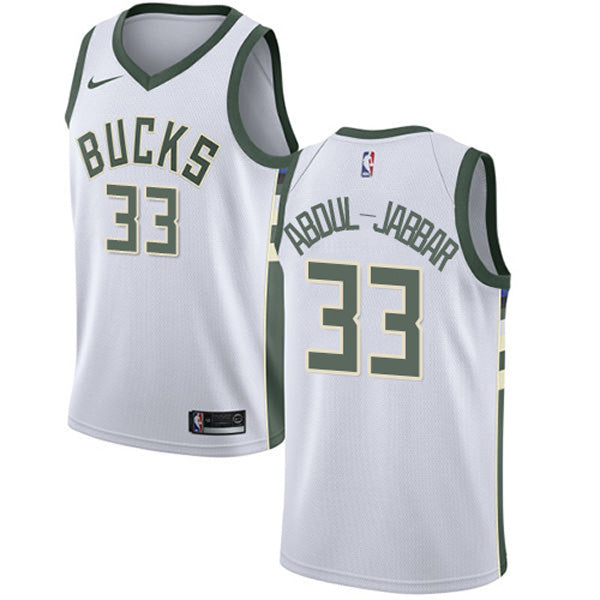 Men's Milwaukee Bucks Kareem Abdul-Jabbar Association Jersey - White