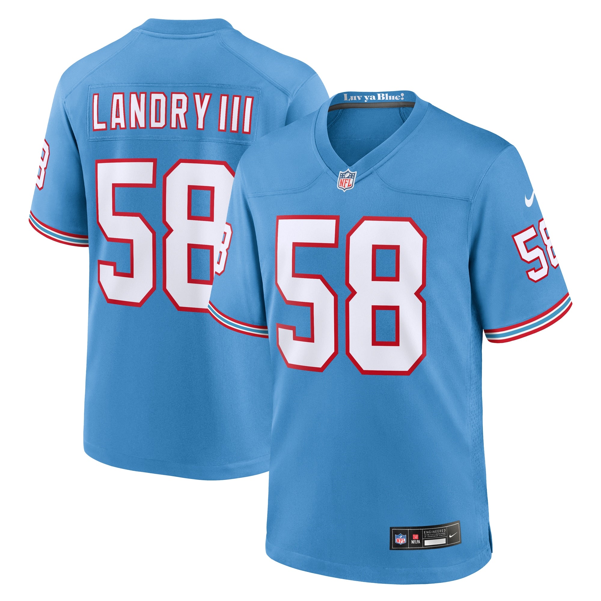 Harold Landry Tennessee Titans Nike Oilers Throwback Player Game Jersey   Light Blue