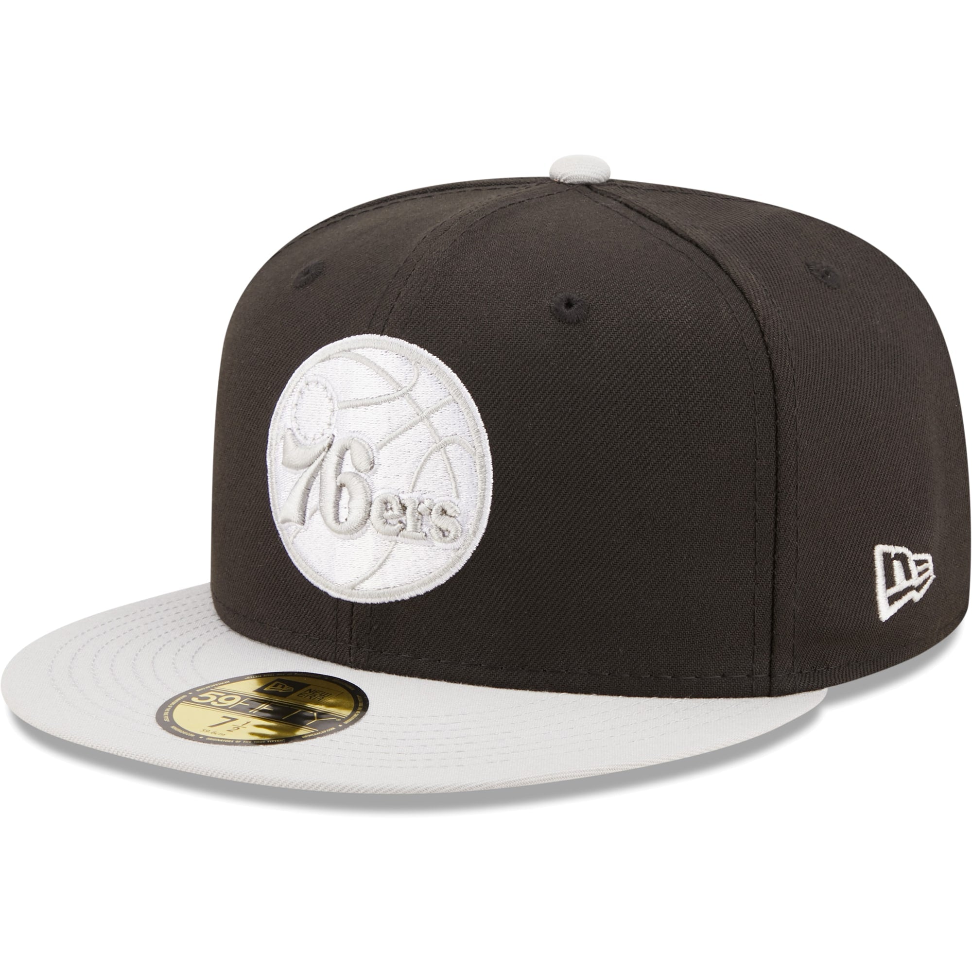 Philadelphia 76ers New Era Two-Tone Color Pack 59FIFTY Fitted Hat - Black/Gray