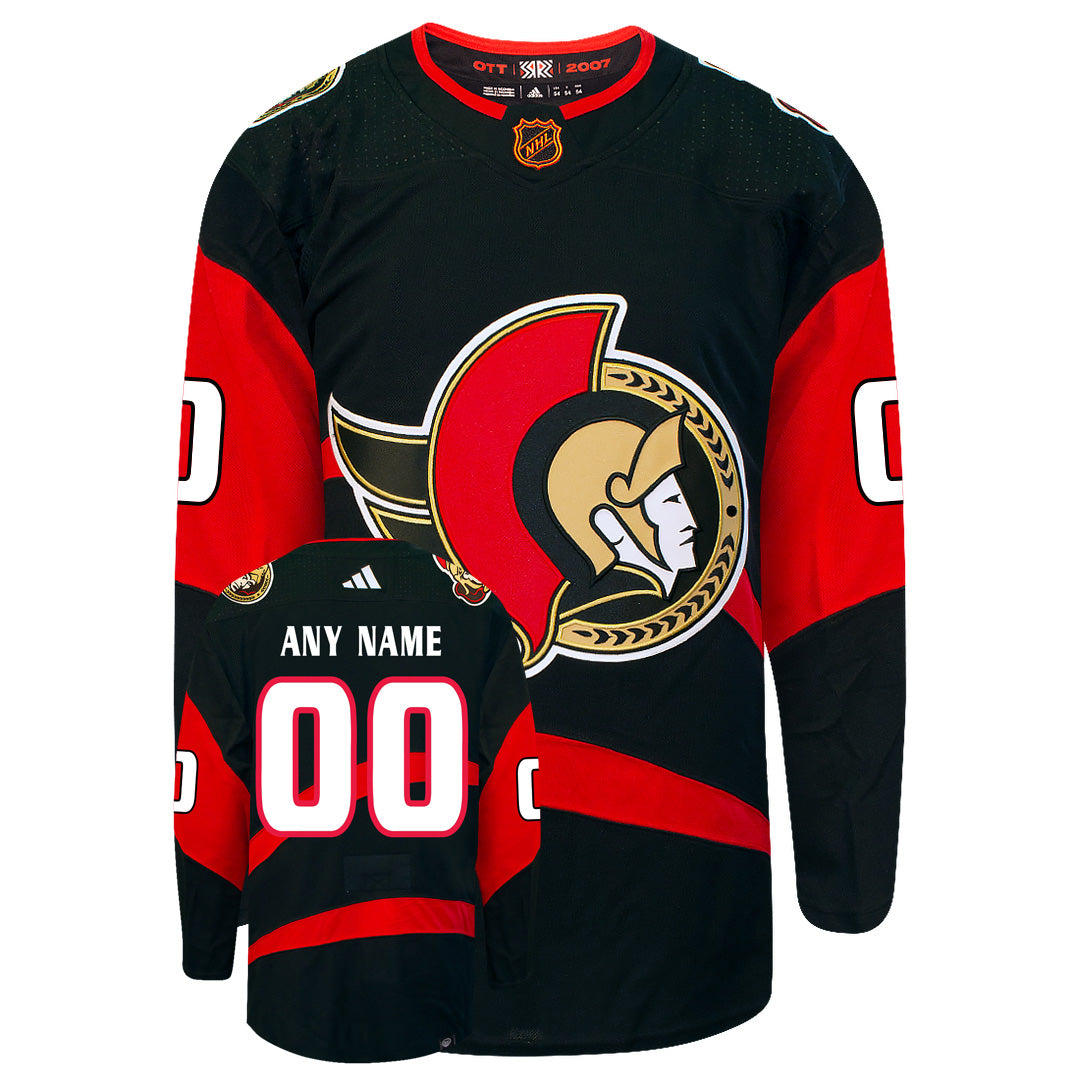 Customizable Ottawa Senators Adidas 2022 Primegreen Reverse Retro Authentic NHL Hockey Jersey