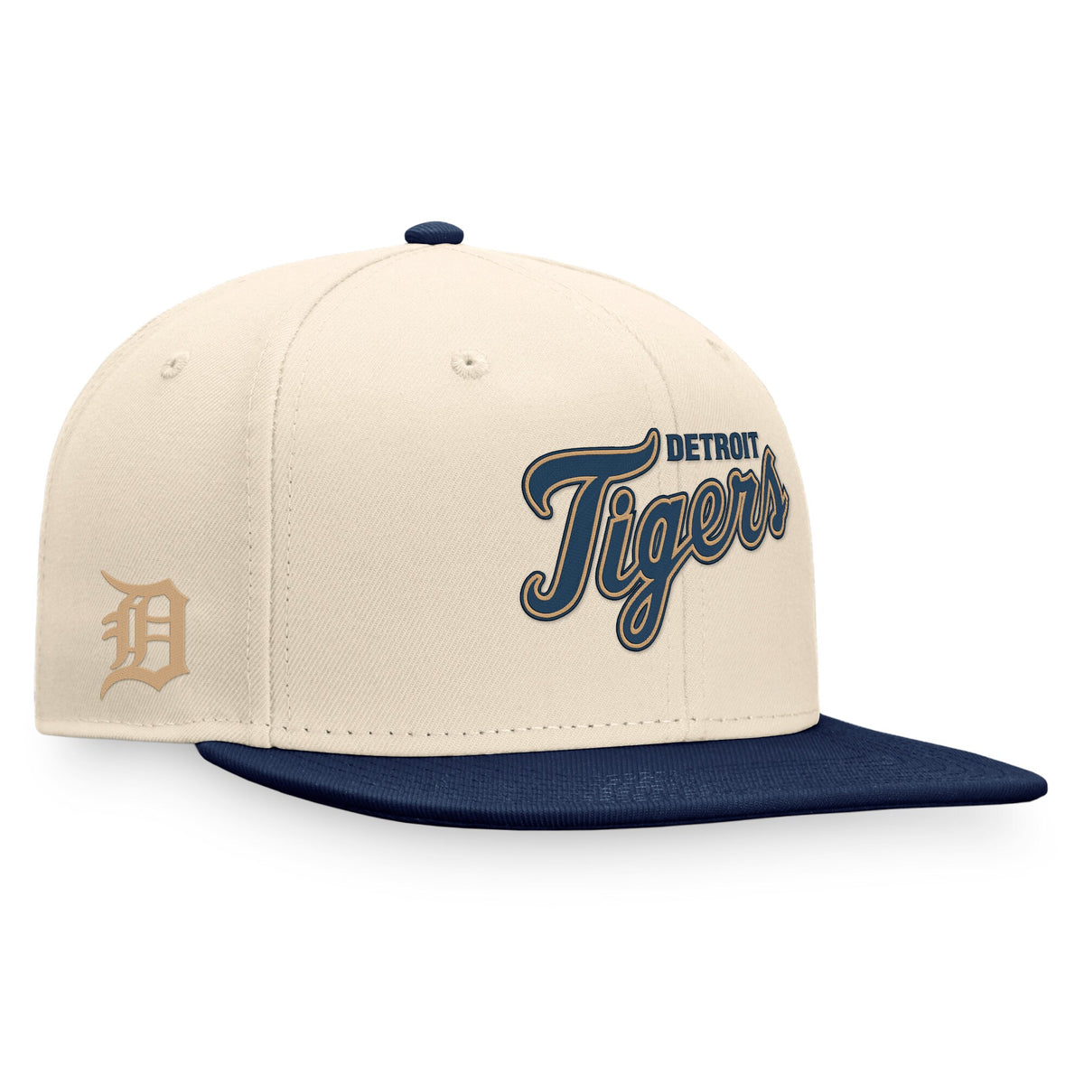 Detroit Tigers Fanatics Branded Fitted Hat - Natural/Navy