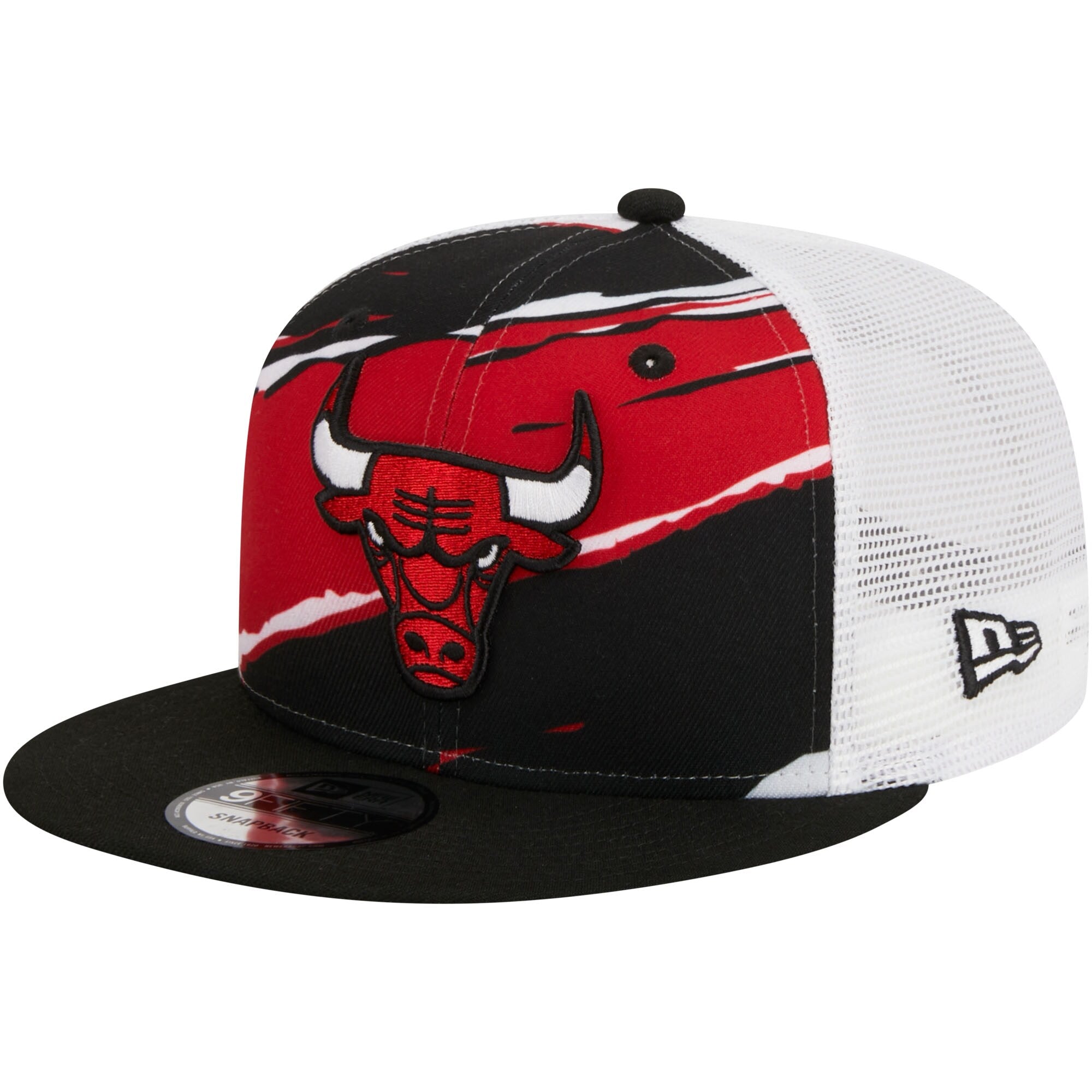 Chicago Bulls New Era Tear Trucker 9FIFTY Adjustable Hat - Black/White