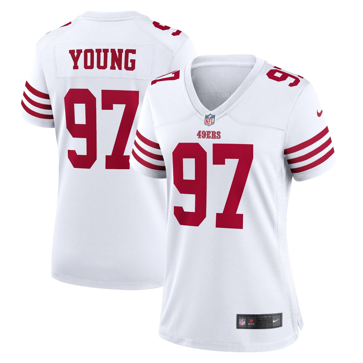 Women s Nike Bryant Young White San Francisco 49ers Retired Player Game Jersey