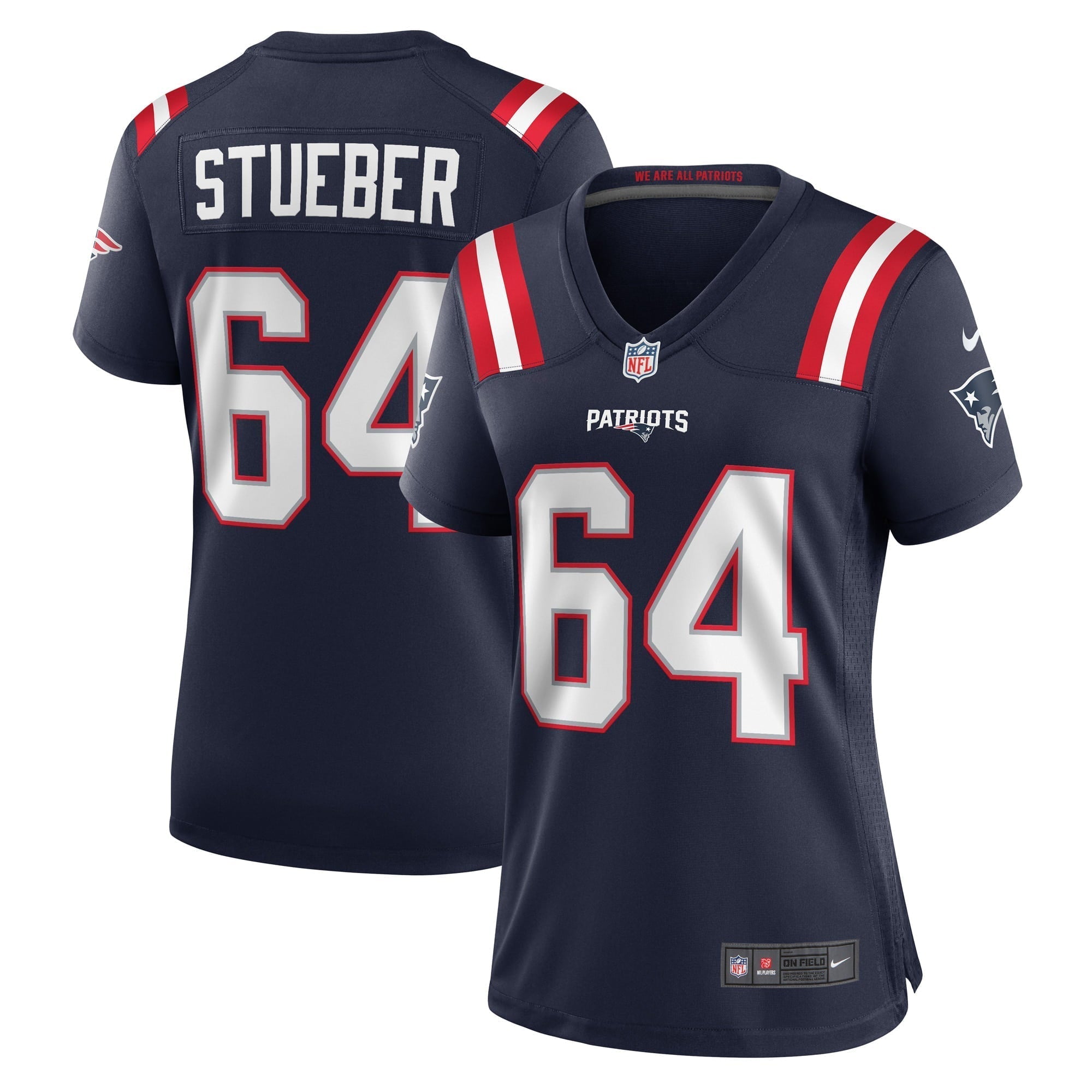 Women s Nike Andrew Stueber Navy New England Patriots Game Player Jersey