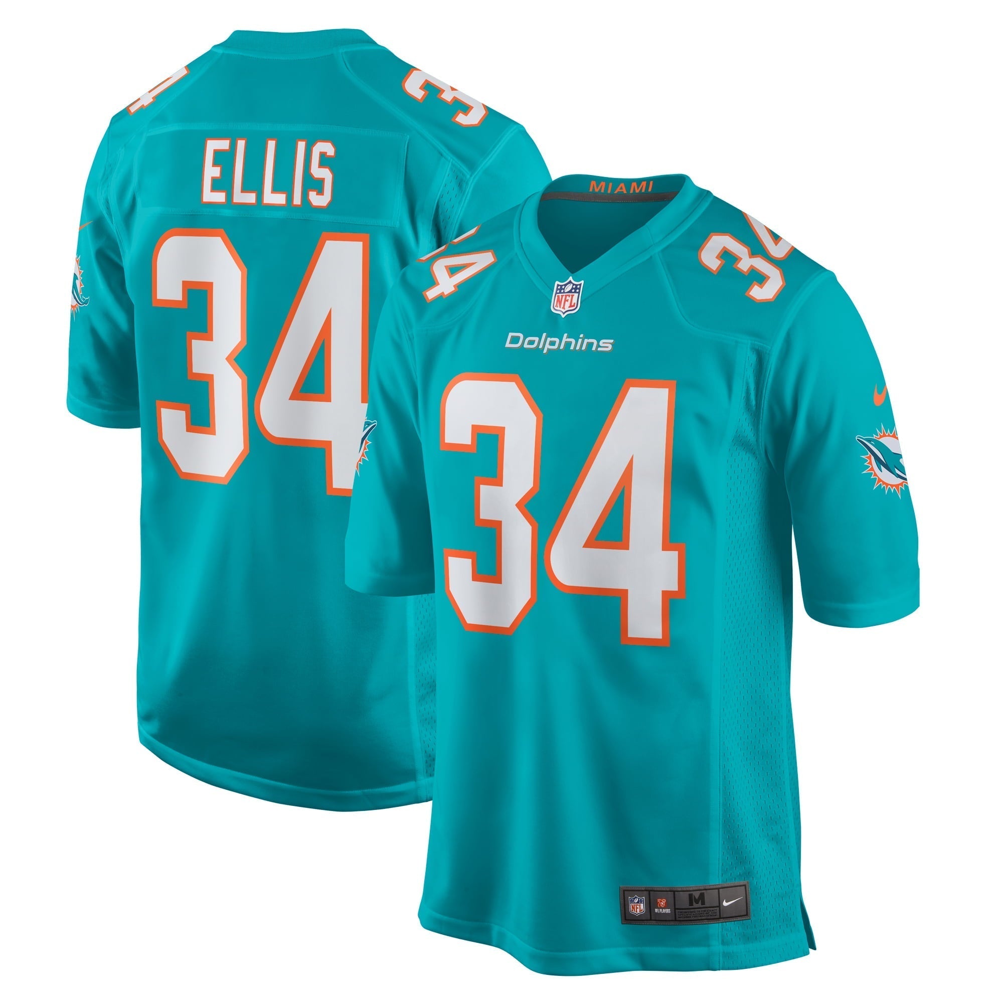 Men s Nike Tino Ellis Aqua Miami Dolphins Home Game Player Jersey