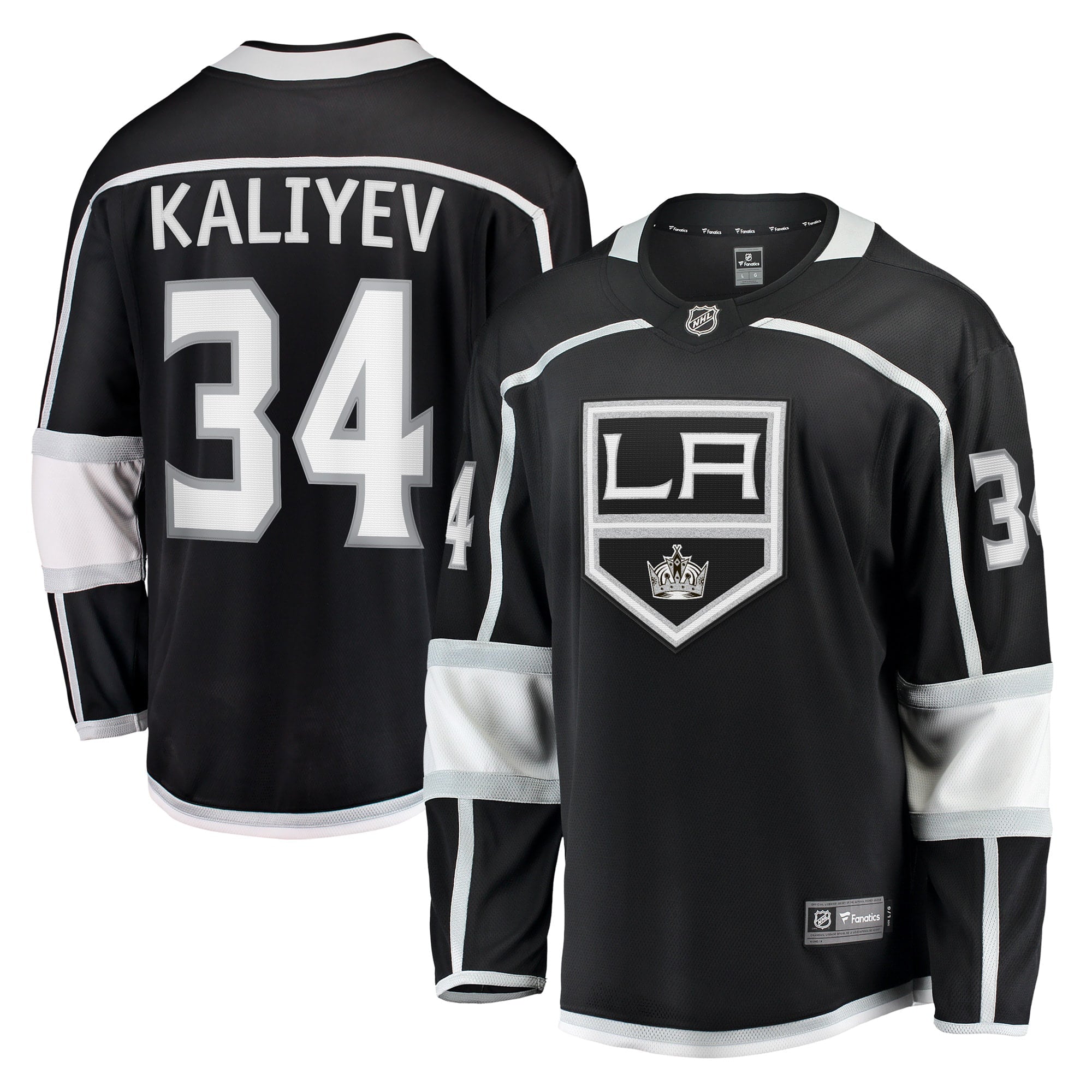 Men's Fanatics Branded Arthur Kaliyev Black Los Angeles Kings Home Breakaway Player Jersey