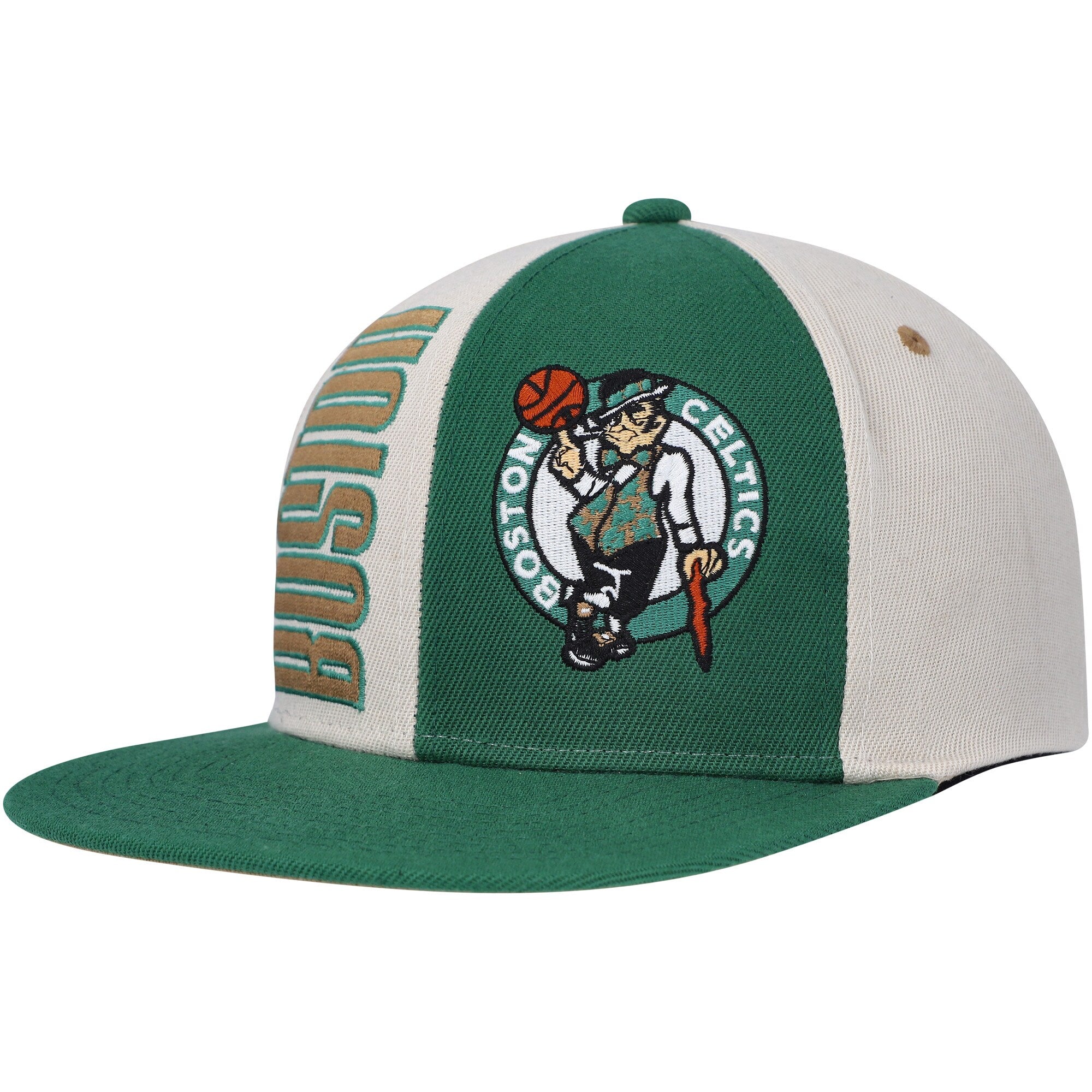 Boston Celtics Mitchell & Ness Hardwood Classics Pop Snapback Hat - Cream