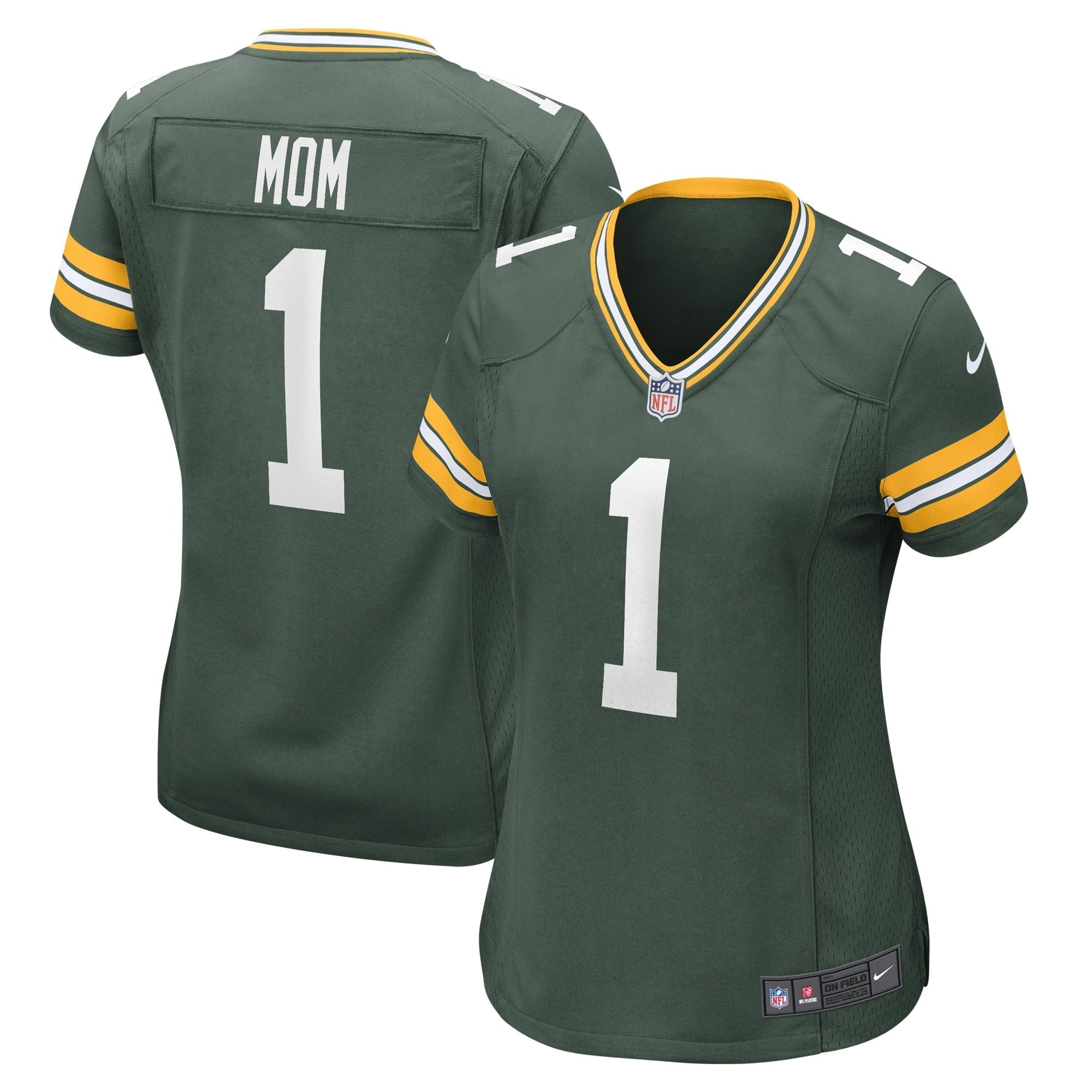 Women s Nike Number 1 Mom Green Green Bay Packers Game Jersey