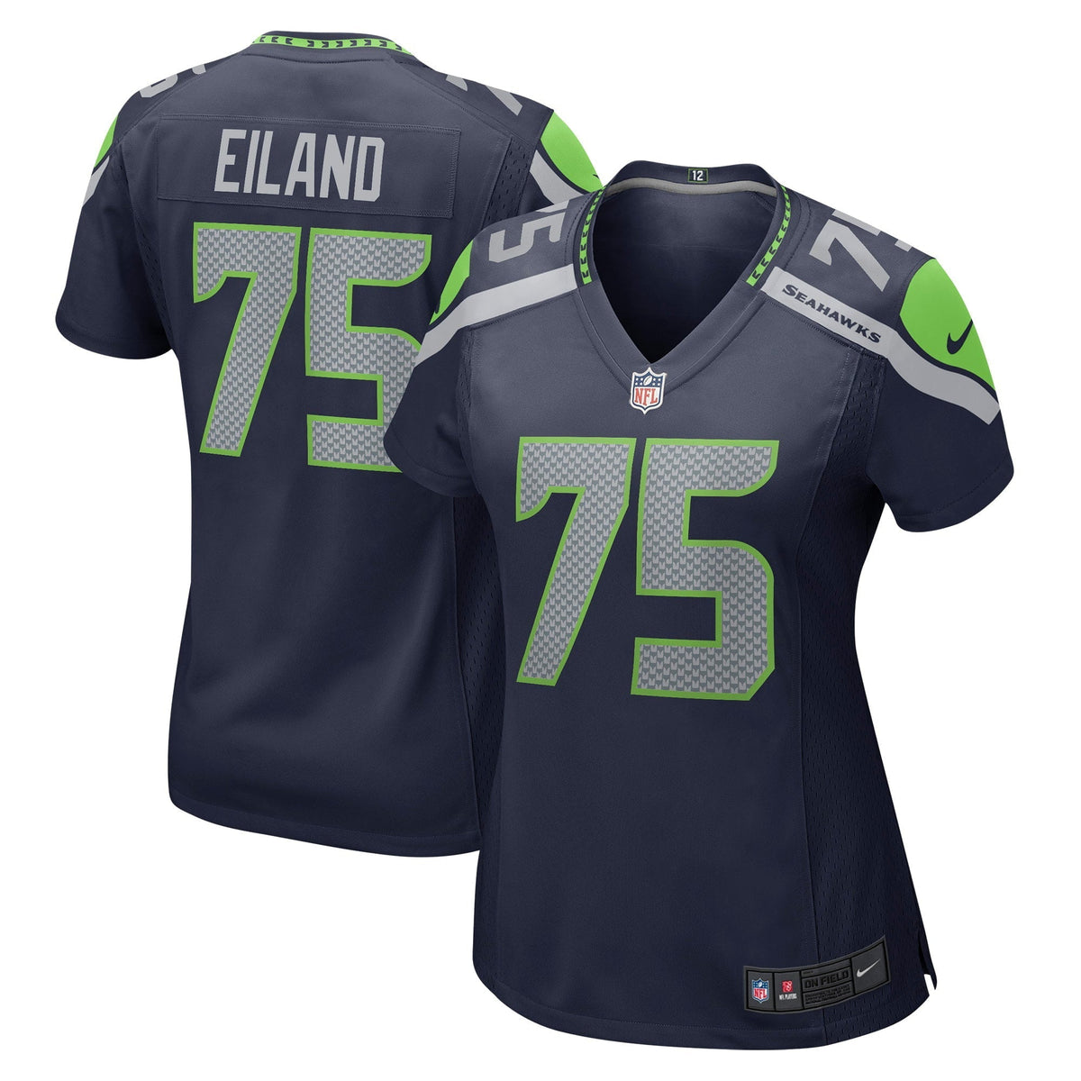 Women s Nike Greg Eiland College Navy Seattle Seahawks Game Jersey