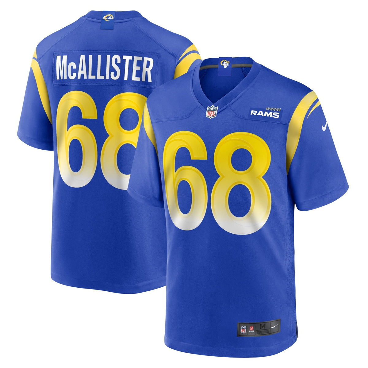 Men s Nike Mike McAllister Royal Los Angeles Rams Home Game Jersey