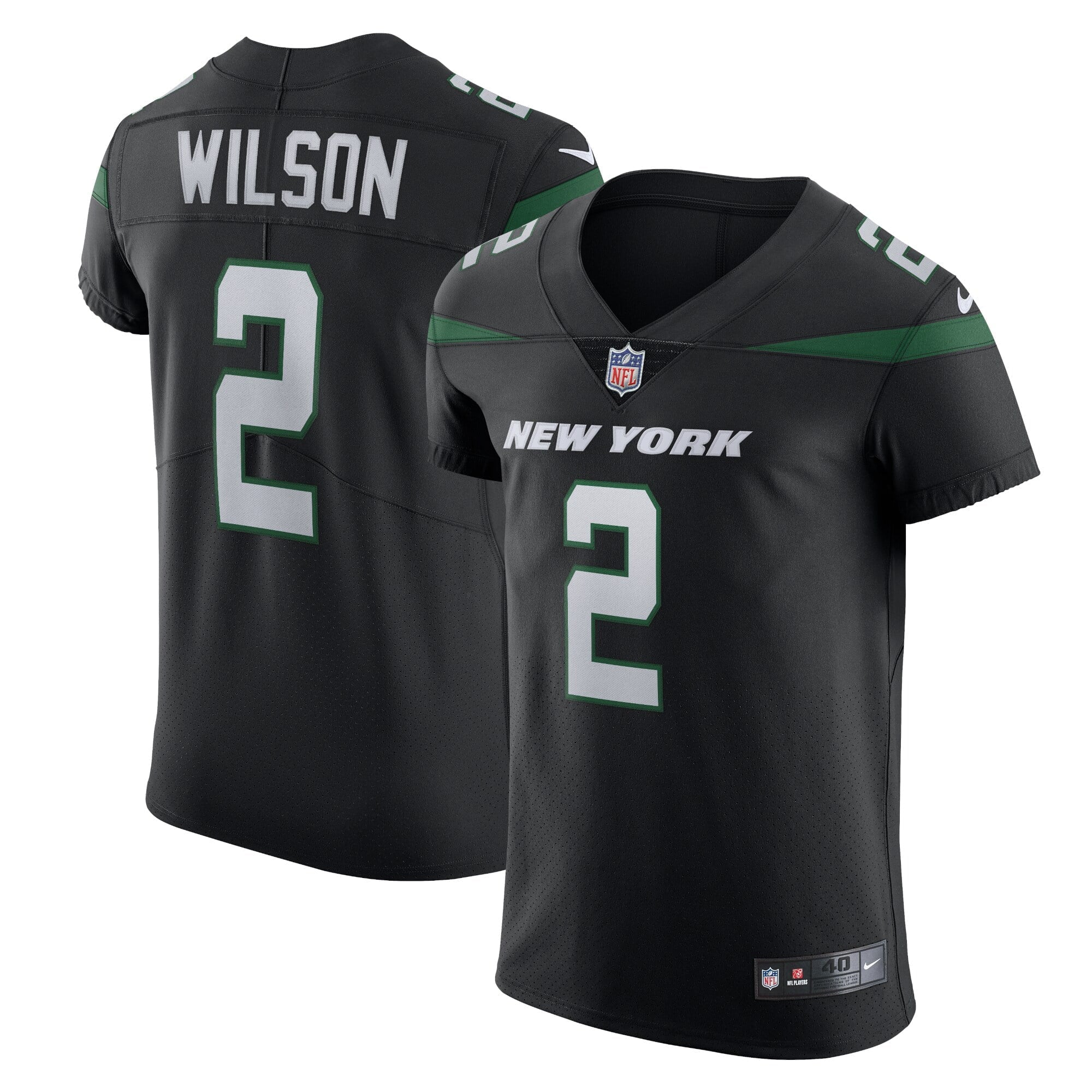 Men s Nike Zach Wilson Stealth Black New York Jets Vapor Elite Jersey