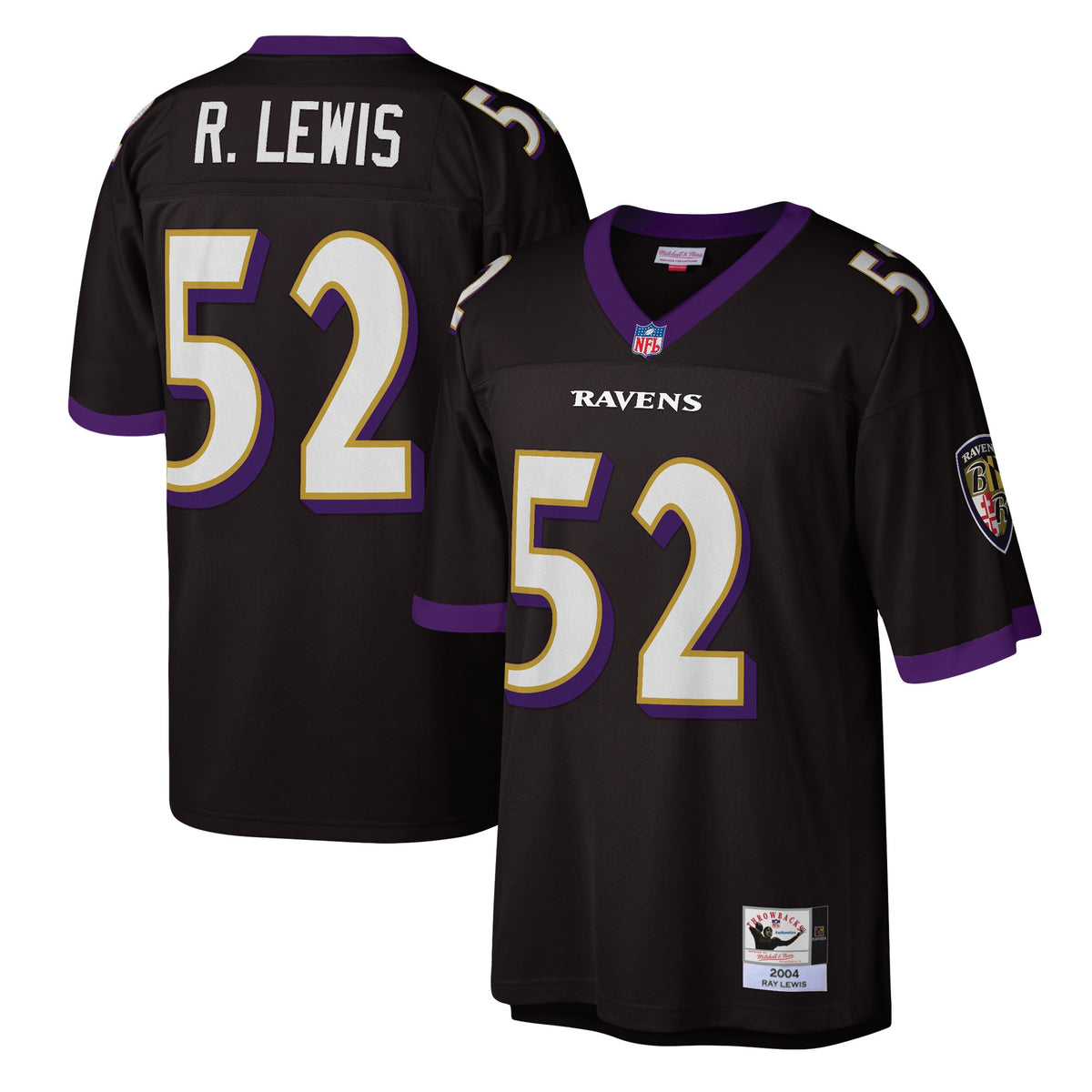 Ray Lewis Baltimore Ravens Mitchell   Ness 2004 Authentic Throwback Retired Player Jersey   Black