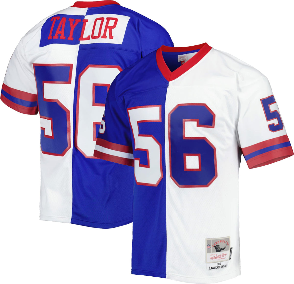 Lawrence Taylor New York Giants Mitchell Ness 1986 Split Legacy Replica Jersey Royal/White