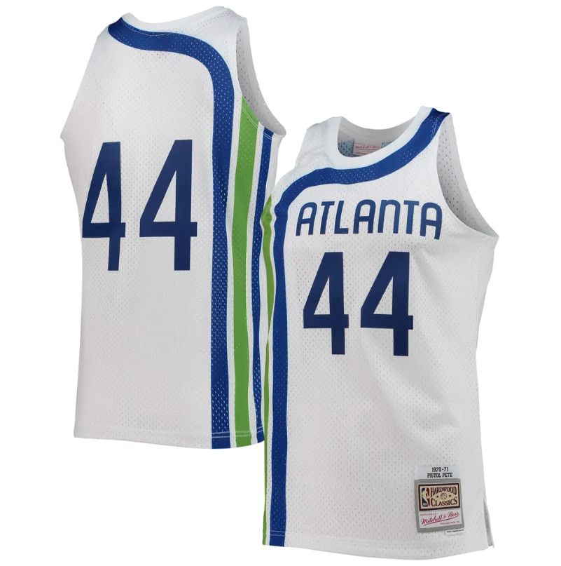 Men's Atlanta Hawks, NBA Jerseys Pete Maravich Mitchell & Ness White 1971-72 Hardwood Classics Swingman Jersey