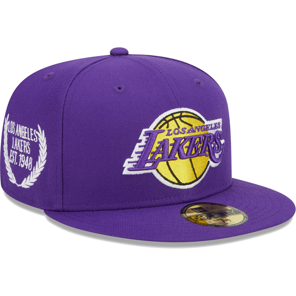 Los Angeles Lakers New Era Camo Undervisor Laurels 59FIFTY Fitted Hat - Purple