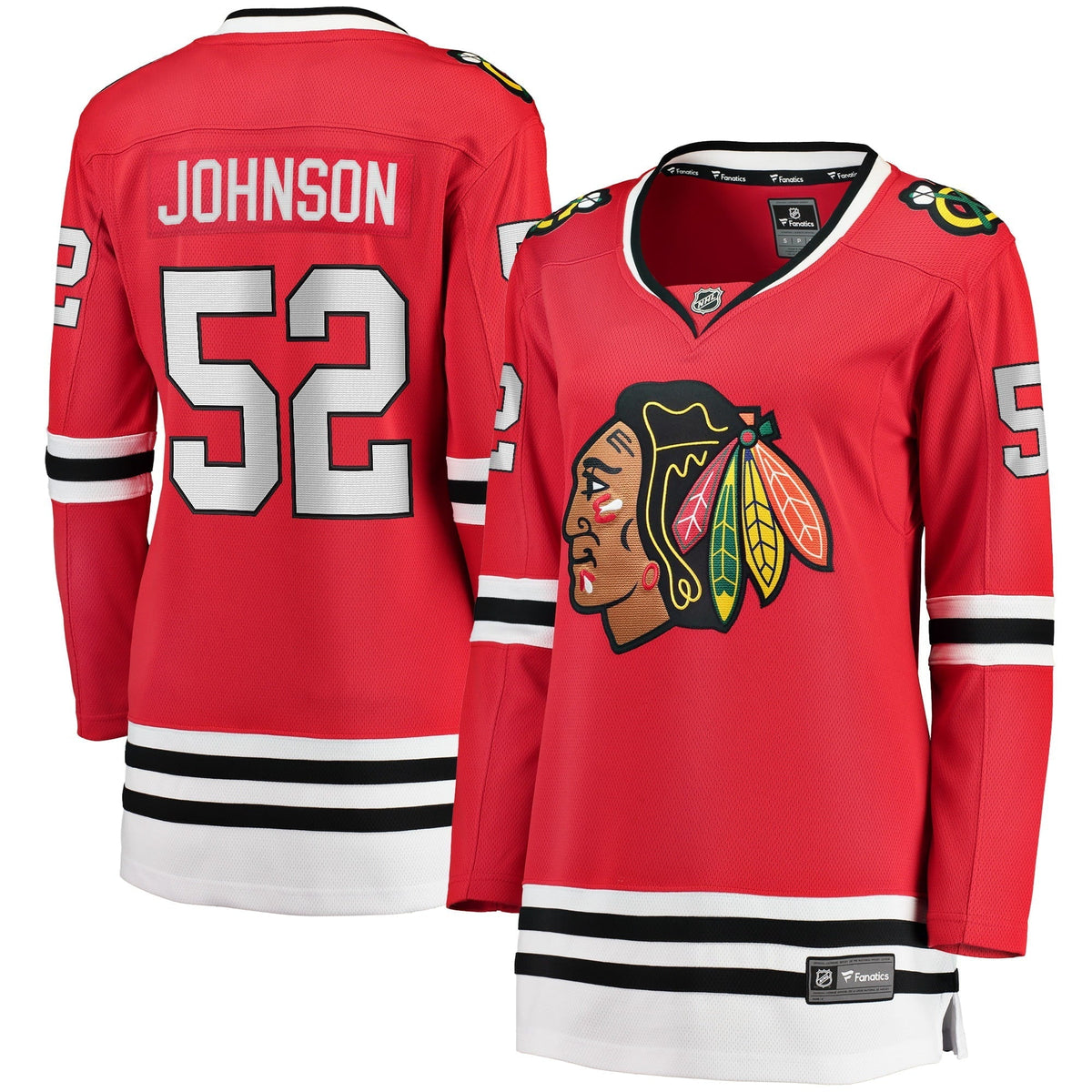 Women's Fanatics Branded Reese Johnson Red Chicago Blackhawks Home Breakaway Player Jersey