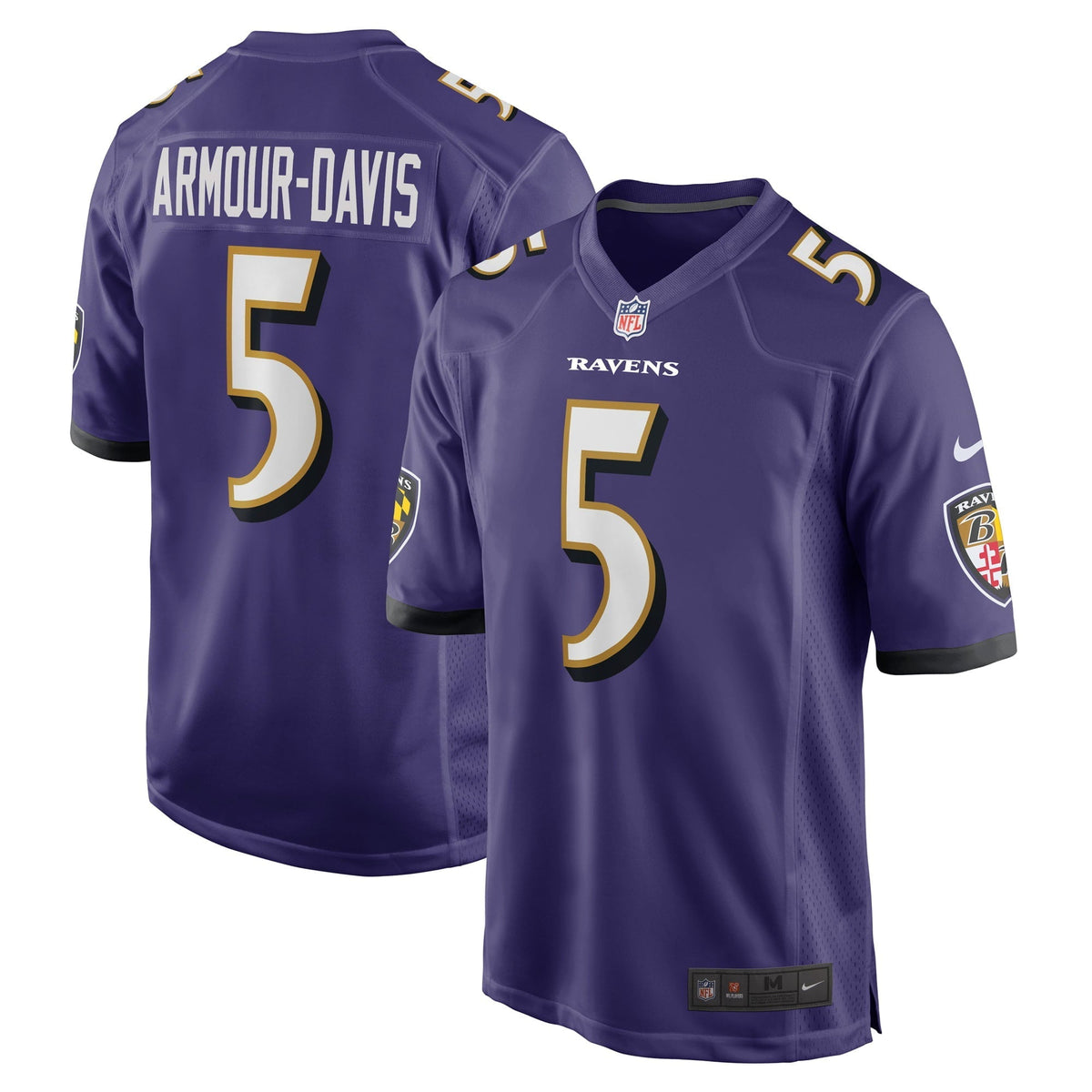 Men s Nike Jalyn Armour-Davis Purple Baltimore Ravens Game Player Jersey