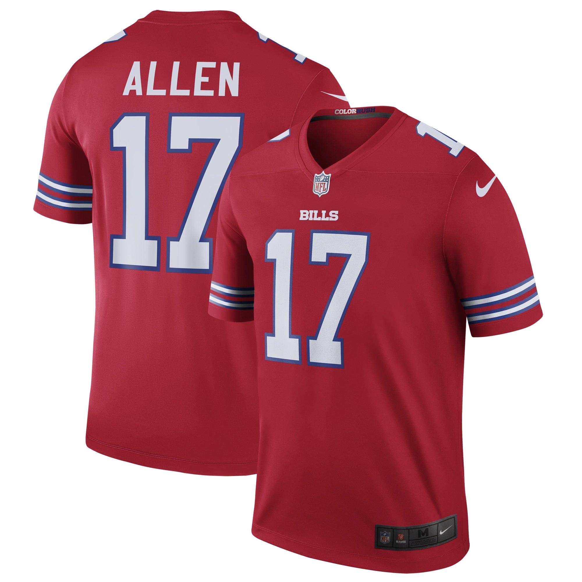 Josh Allen Nike Buffalo Bills Color Rush Legend Jersey   Red