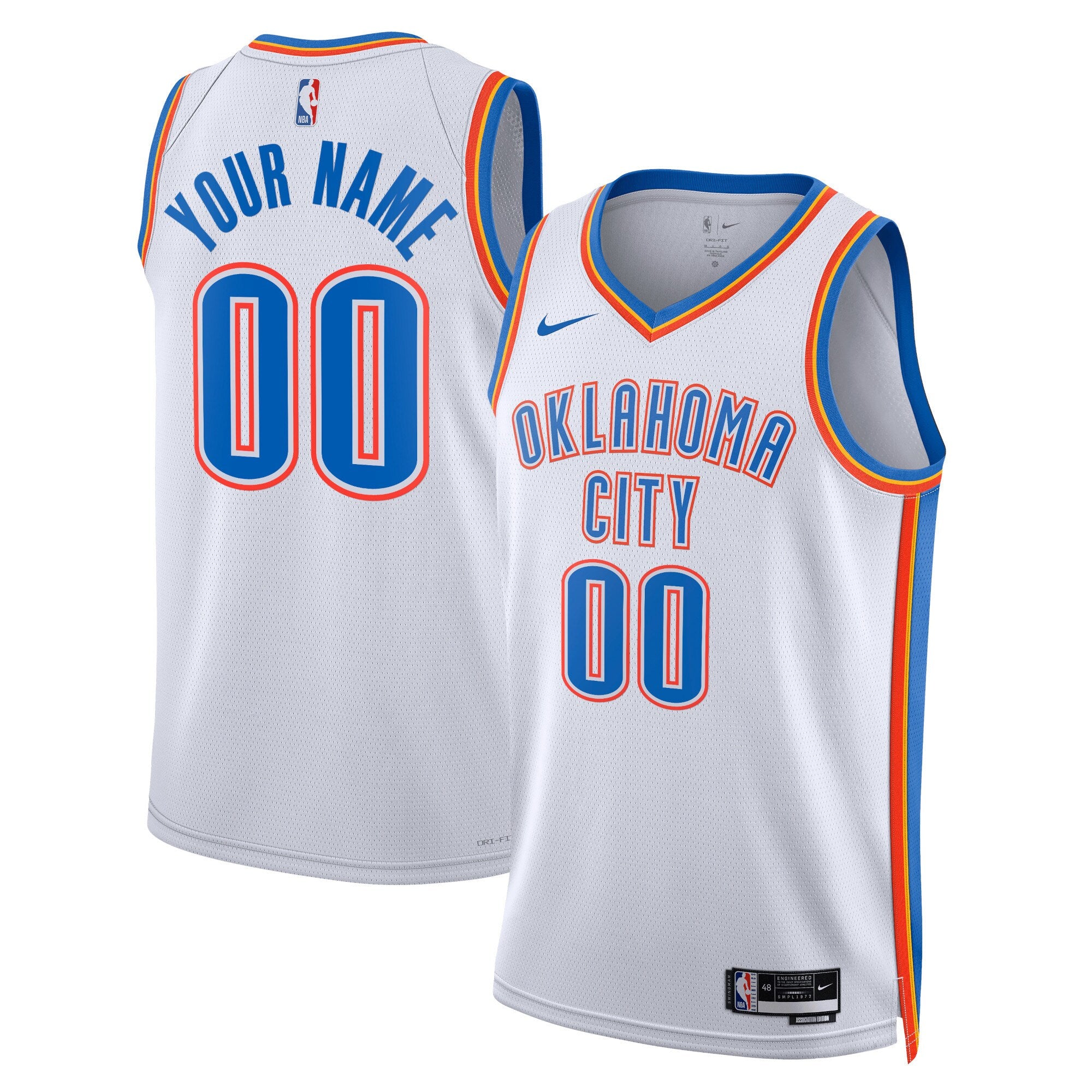 Oklahoma City Thunder Nike Unisex Swingman Custom Jersey White - Icon Edition