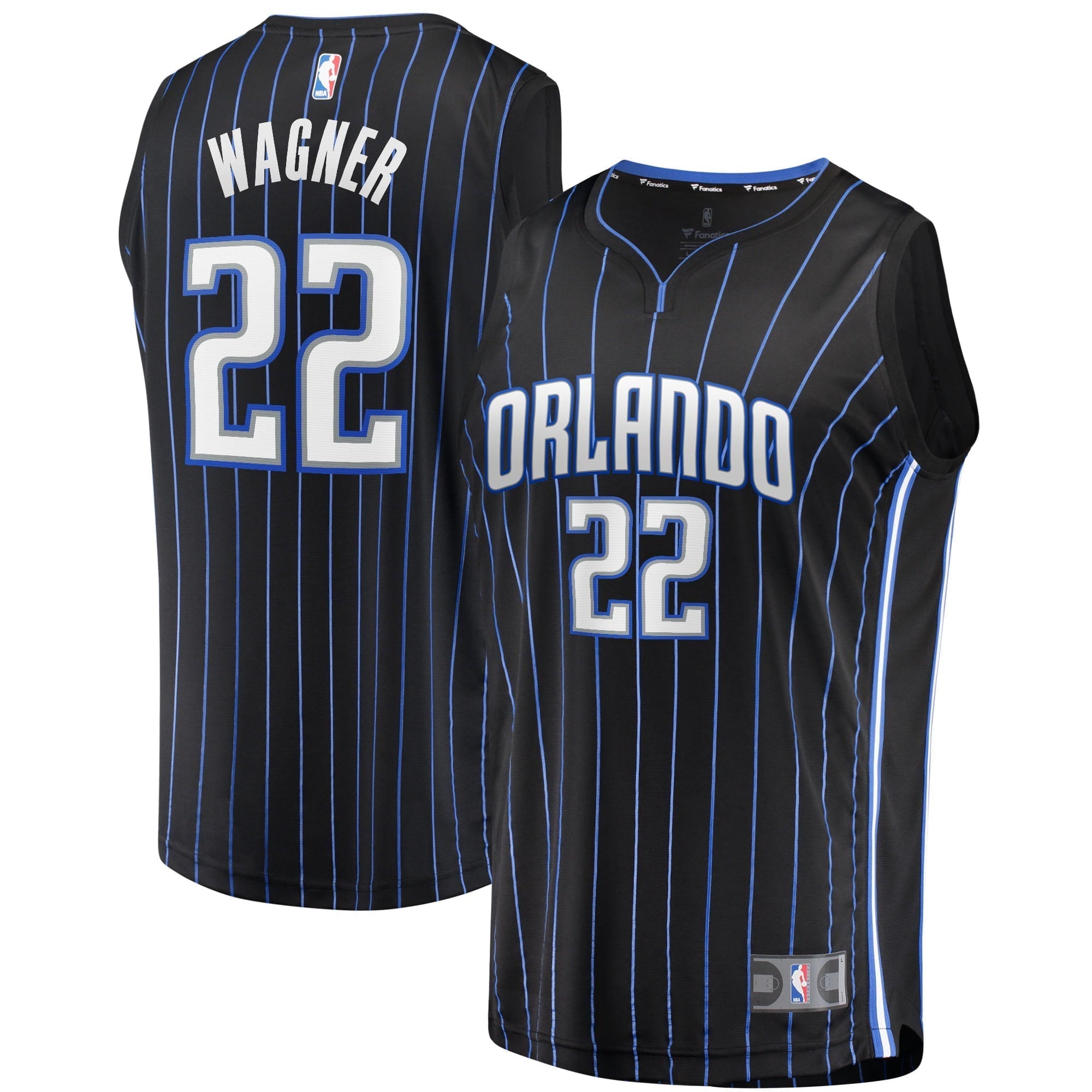 Men's Fanatics Branded Franz Wagner Black Orlando Magic 2021/22 Fast Break Replica Jersey - Icon Edition